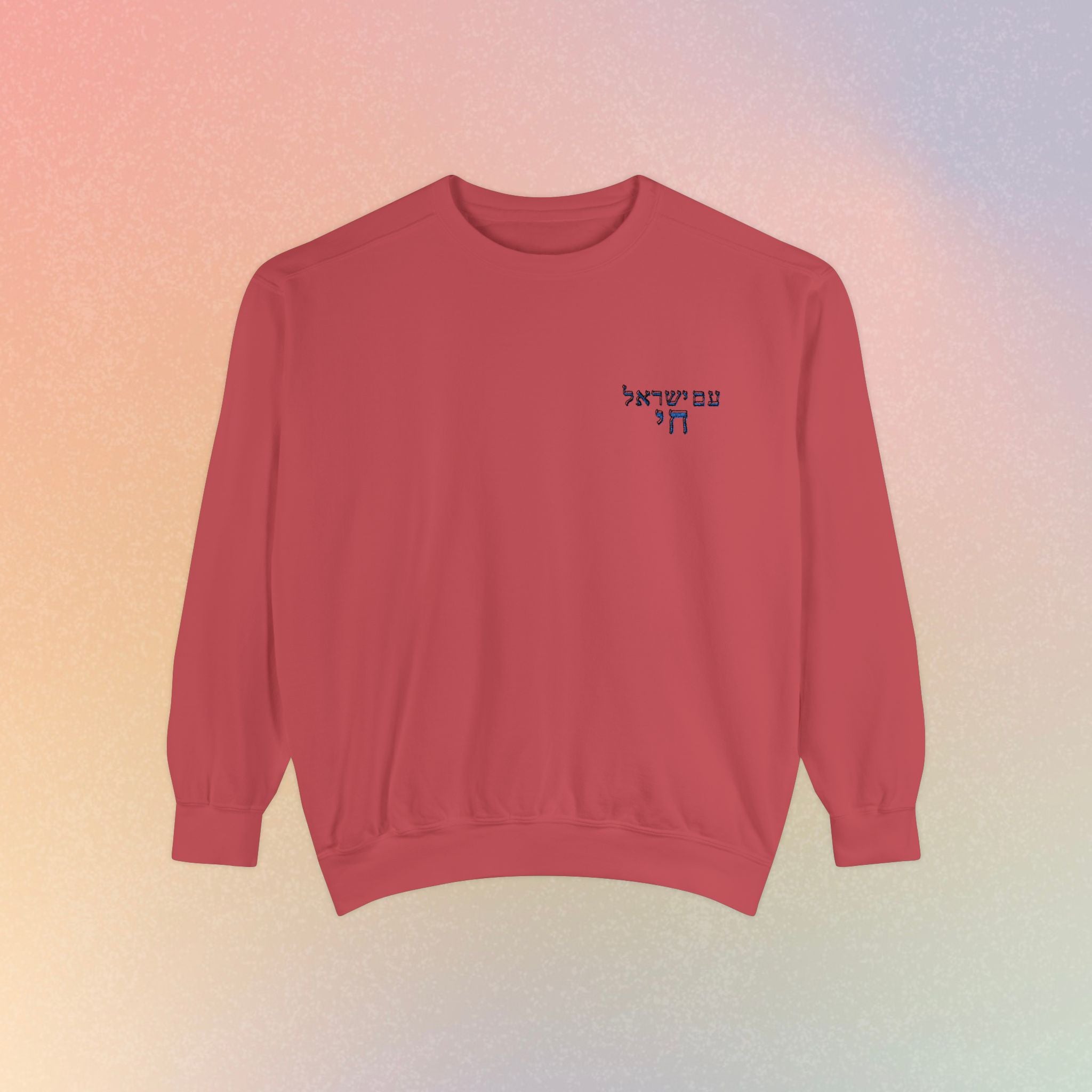 Am Yisrael Chai עם ישראל חי Hebrew Embroidered Sweatshirt