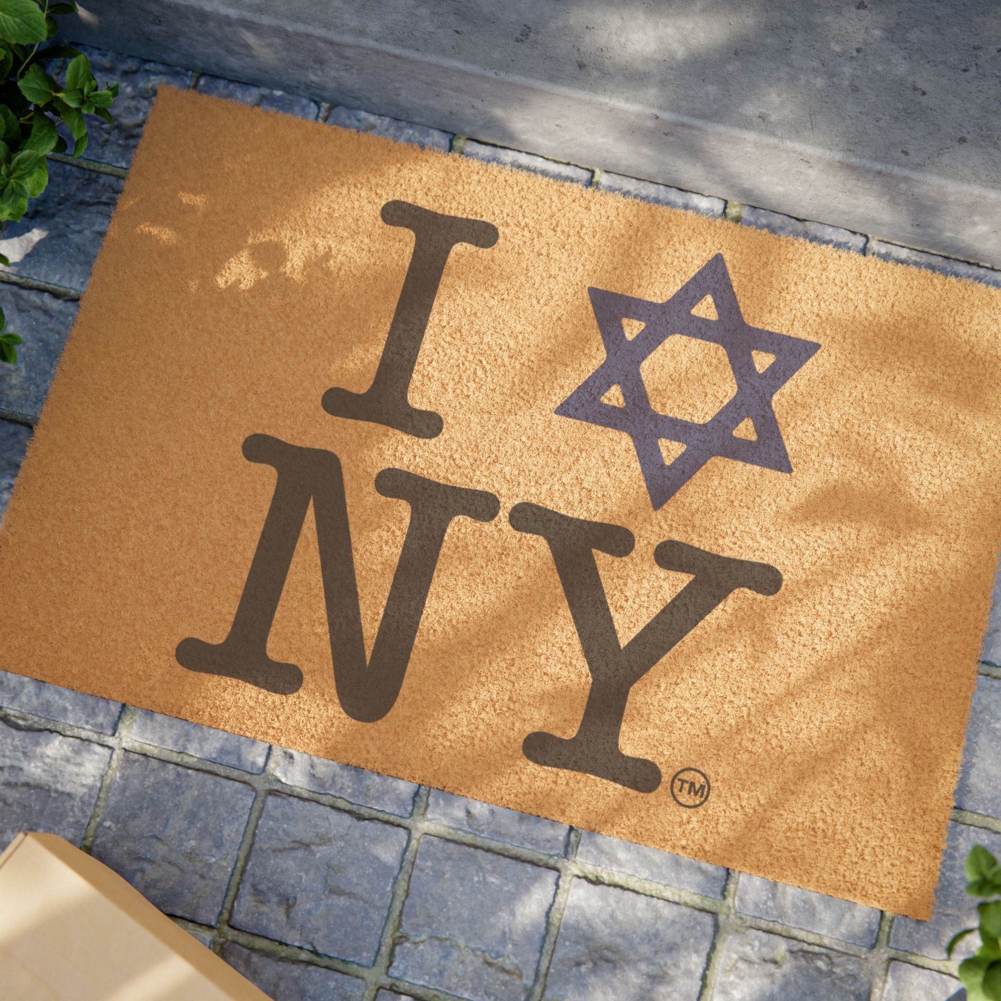 Doormat — I Love NY Star of David Welcome Mat (Jewish New York Pride)