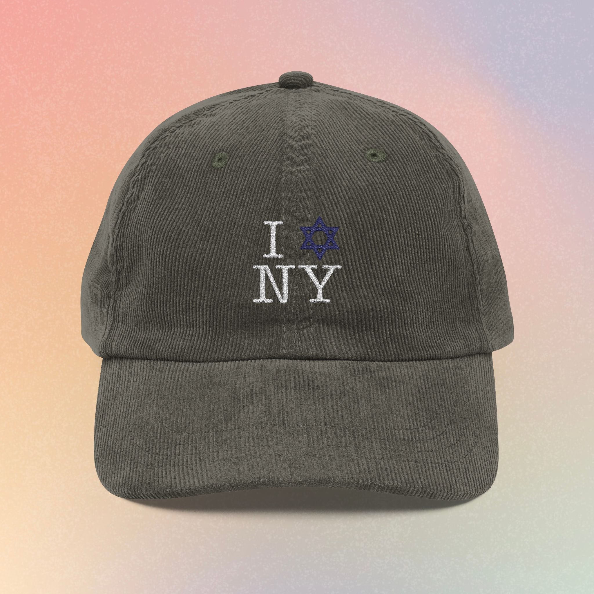 Copy of I Love NY Jewish Star corduroy cap | Embroidered vintage baseball cap