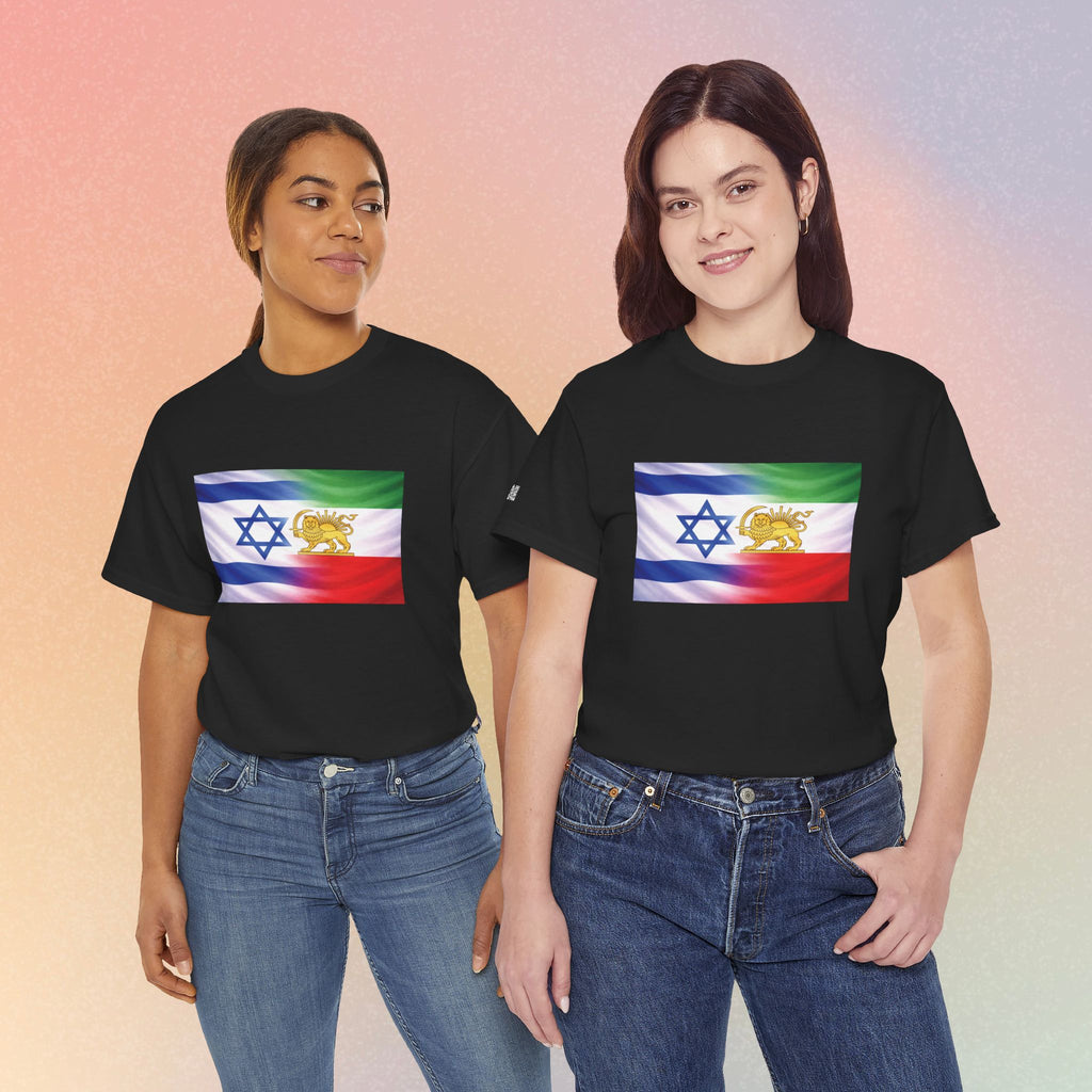 Israeli Persian Lion Flag T Shirt - Israel Persian Jewish Pride Tee
