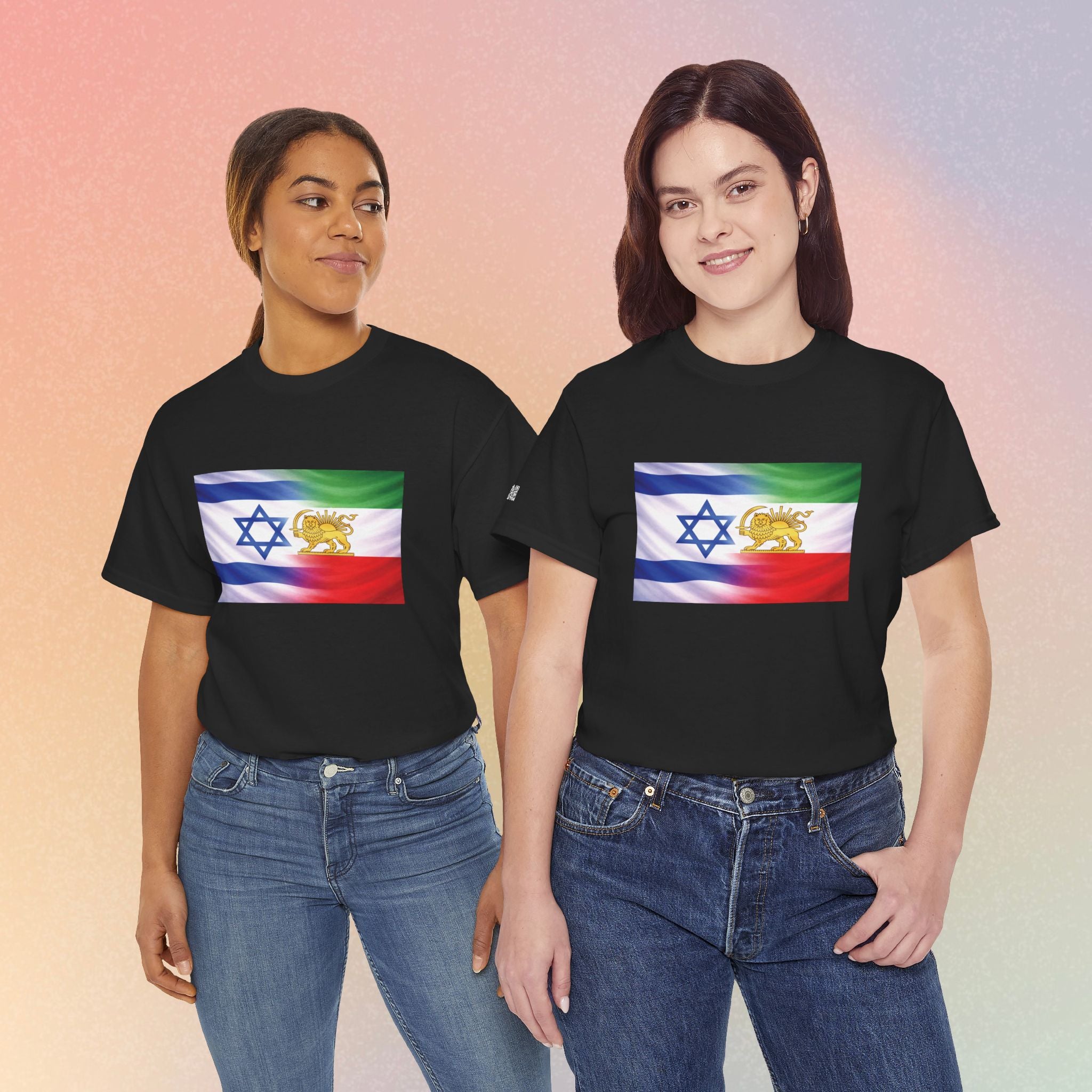 Israeli Persian Lion Flag T Shirt - Israel Persian Jewish Pride Tee