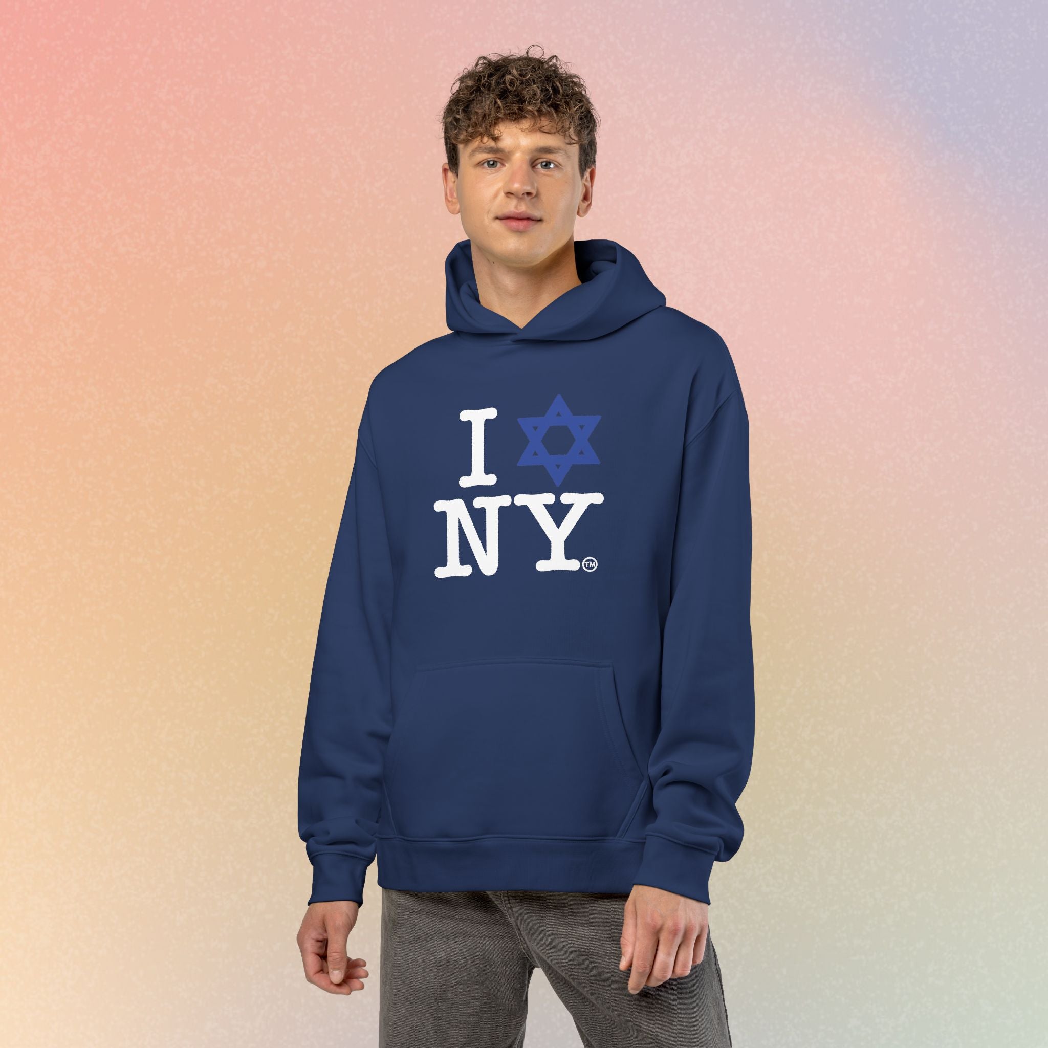 I Love NY Jewish Star Relaxed Unisex Hoodie