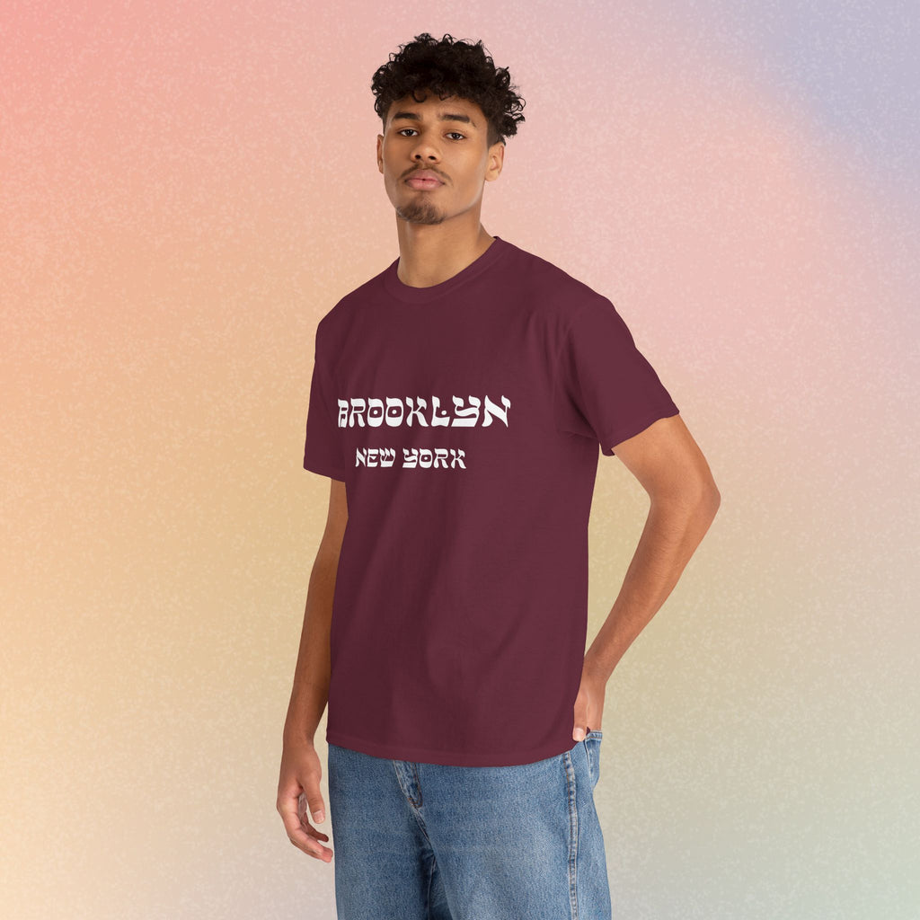 Brooklyn New York Hebrew Script - Unisex Heavy Cotton Tee