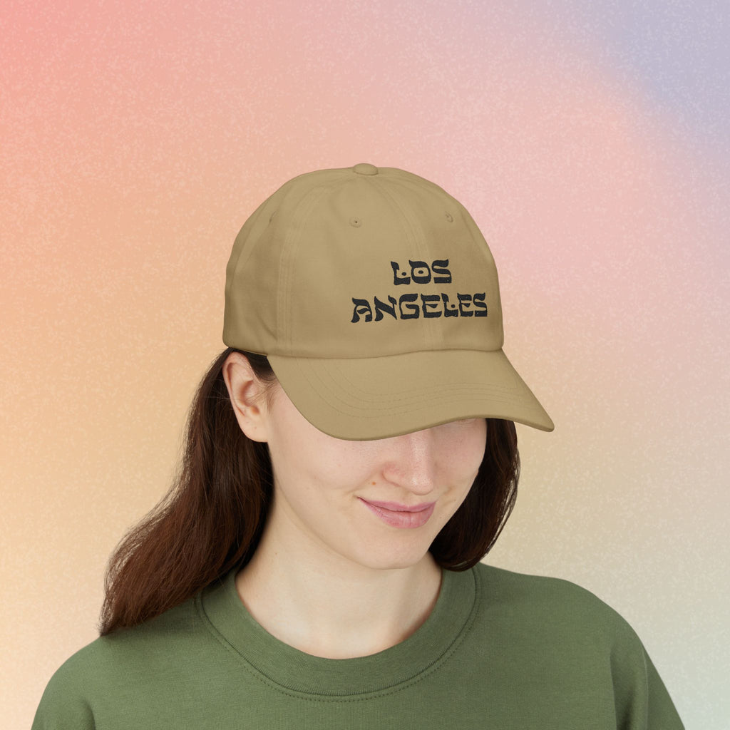 Los Angeles Hebrew Style Font Baseball Cap | LA Jewish Pride (Dark Colors)