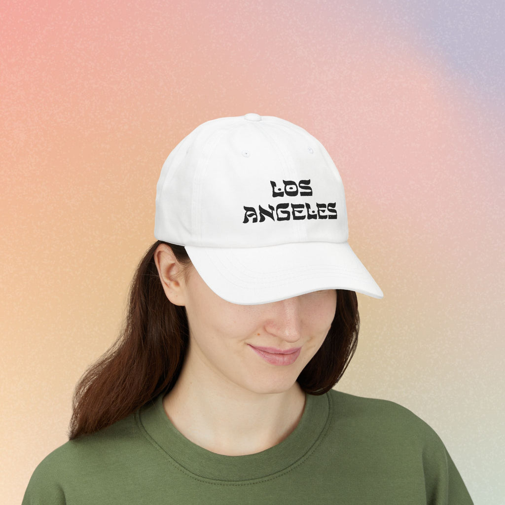 Los Angeles Hebrew Style Font Baseball Cap | LA Jewish Pride (Dark Colors)