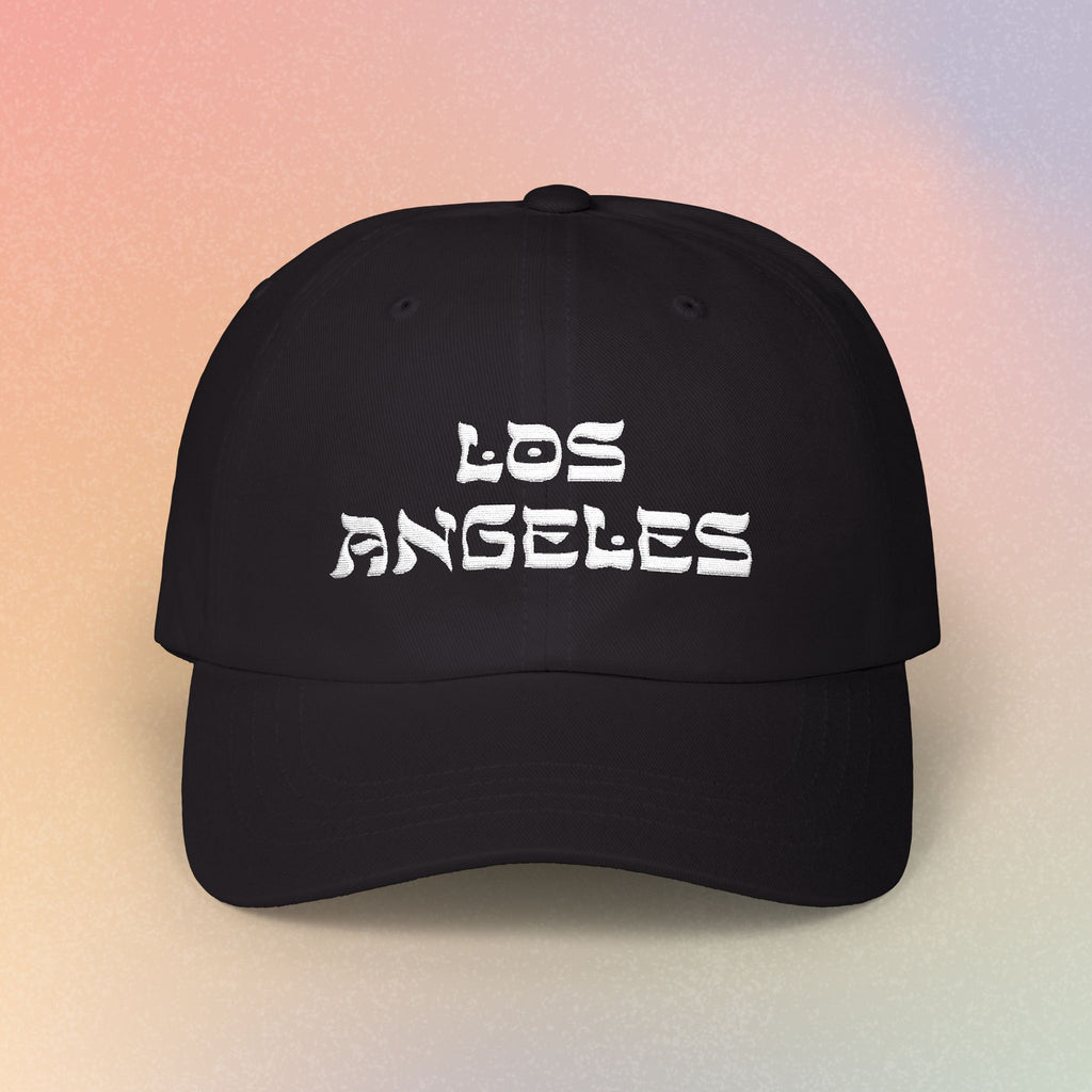 Los Angeles Hebrew Style Font Baseball Cap | LA Jewish Pride (Dark Colors)