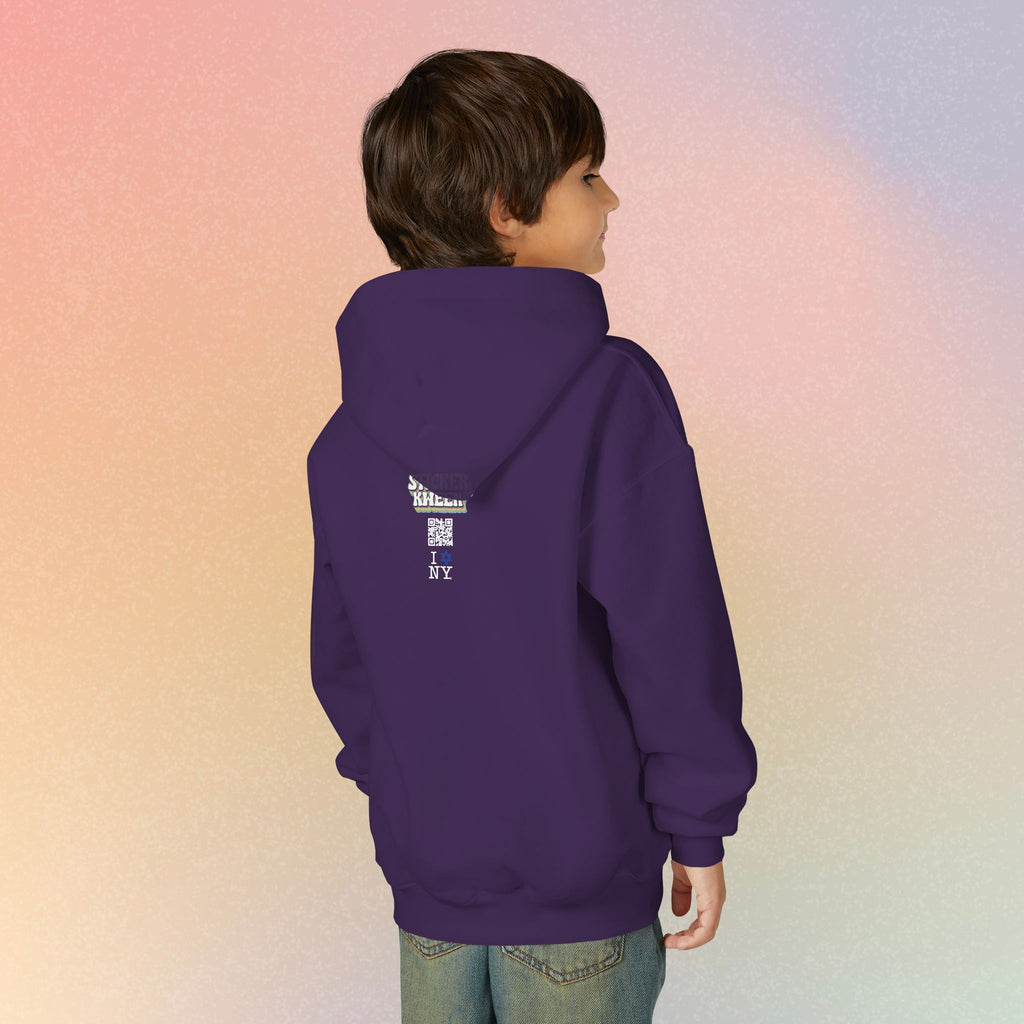 Youth Size I Love NY Jewish Star Hoodie | Jewish New York Pride Sweatshirt