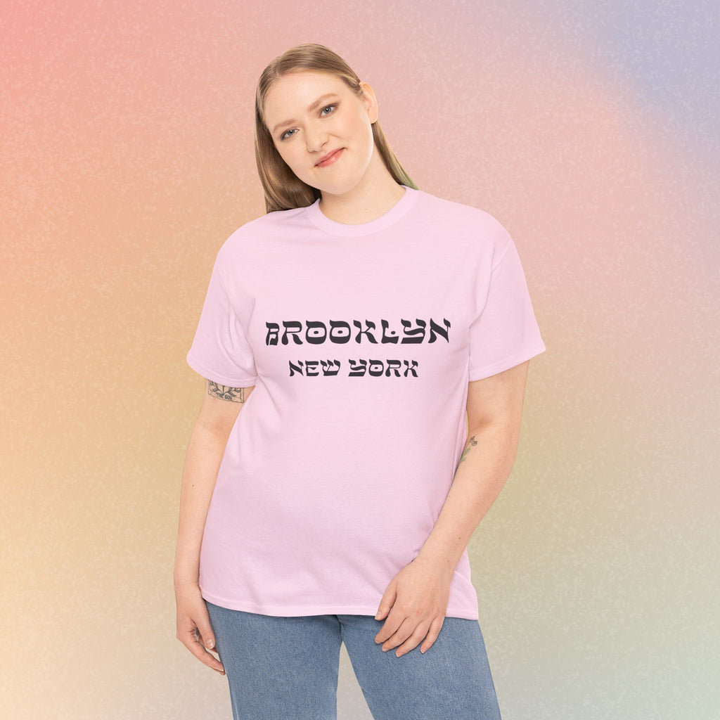 Brooklyn New York Hebrew Script - Unisex Heavy Cotton Tee