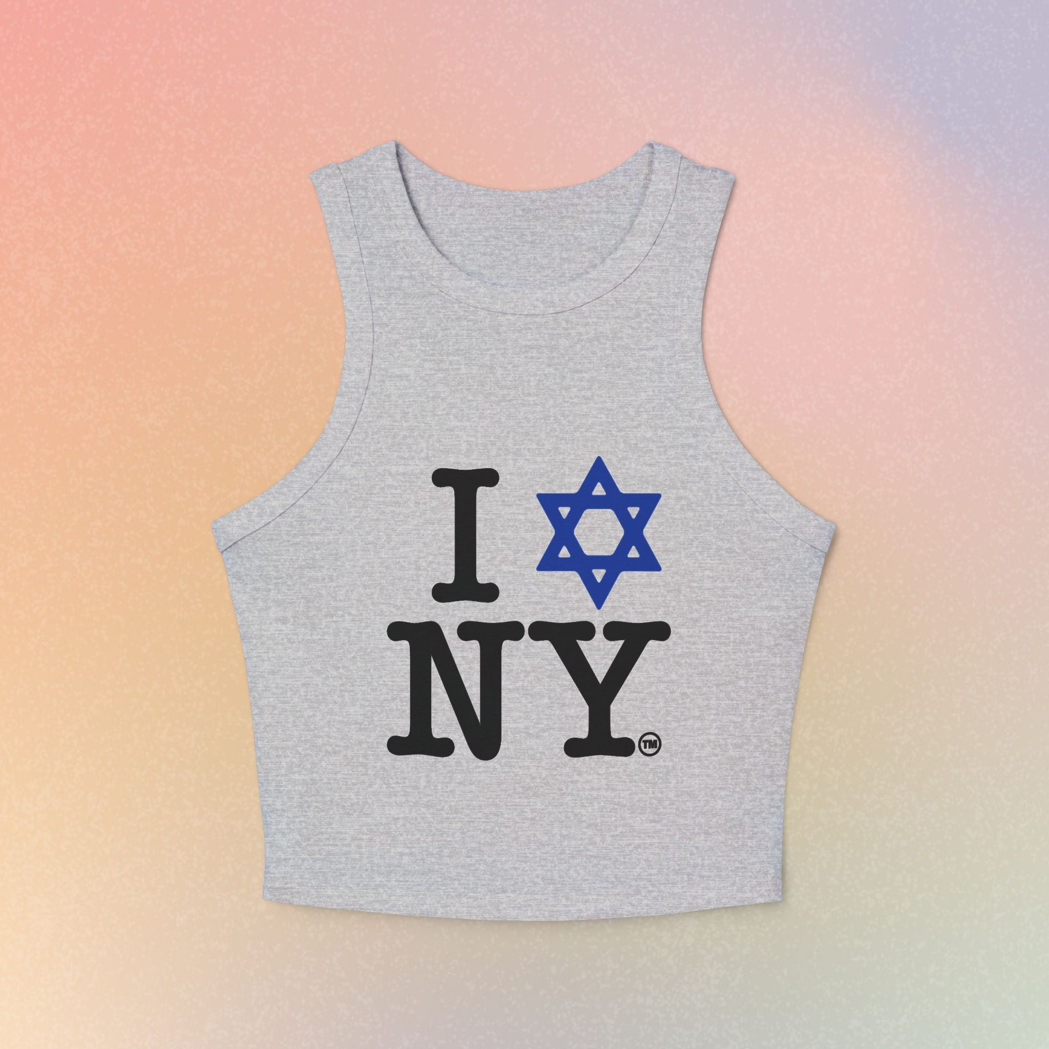 I Love New York Jewish Star Women's Micro Rib Racer Tank Top | New York Jewish Pride