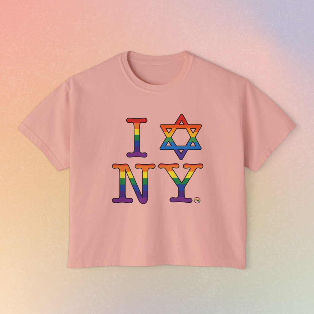 I Love NY Jewish Star LGBTQ Jewish Pride Women's Boxy Tee
