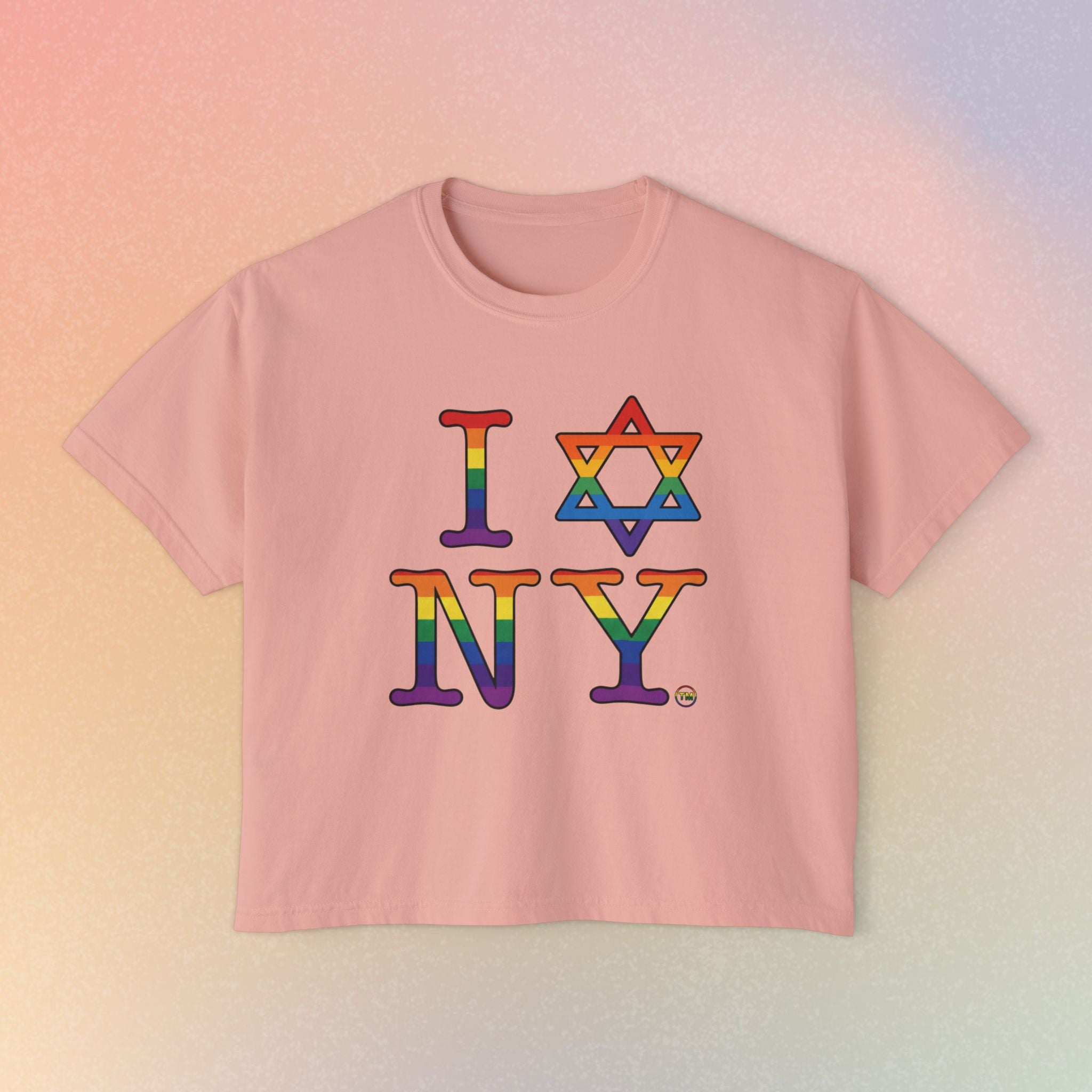 I Love NY Jewish Star LGBTQ Jewish Pride Women's Boxy Tee