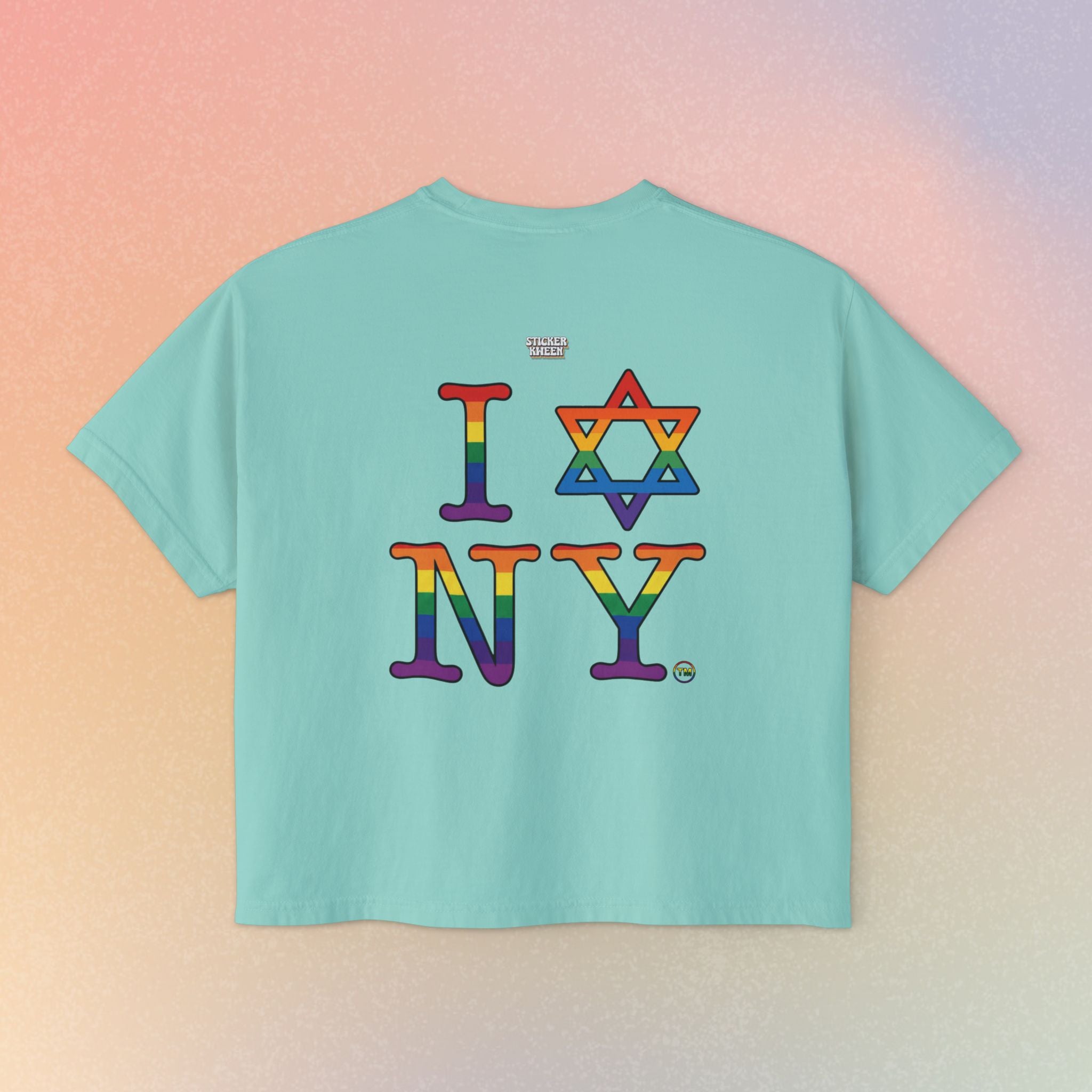 I Love NY Jewish Star LGBTQ Jewish Pride Women's Boxy Tee