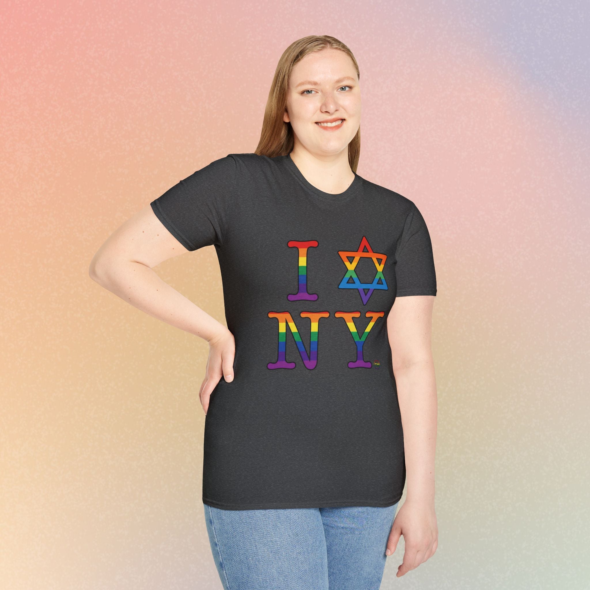I Love NY Jewish Star LGBTQ Pride Unisex Softstyle T-Shirt