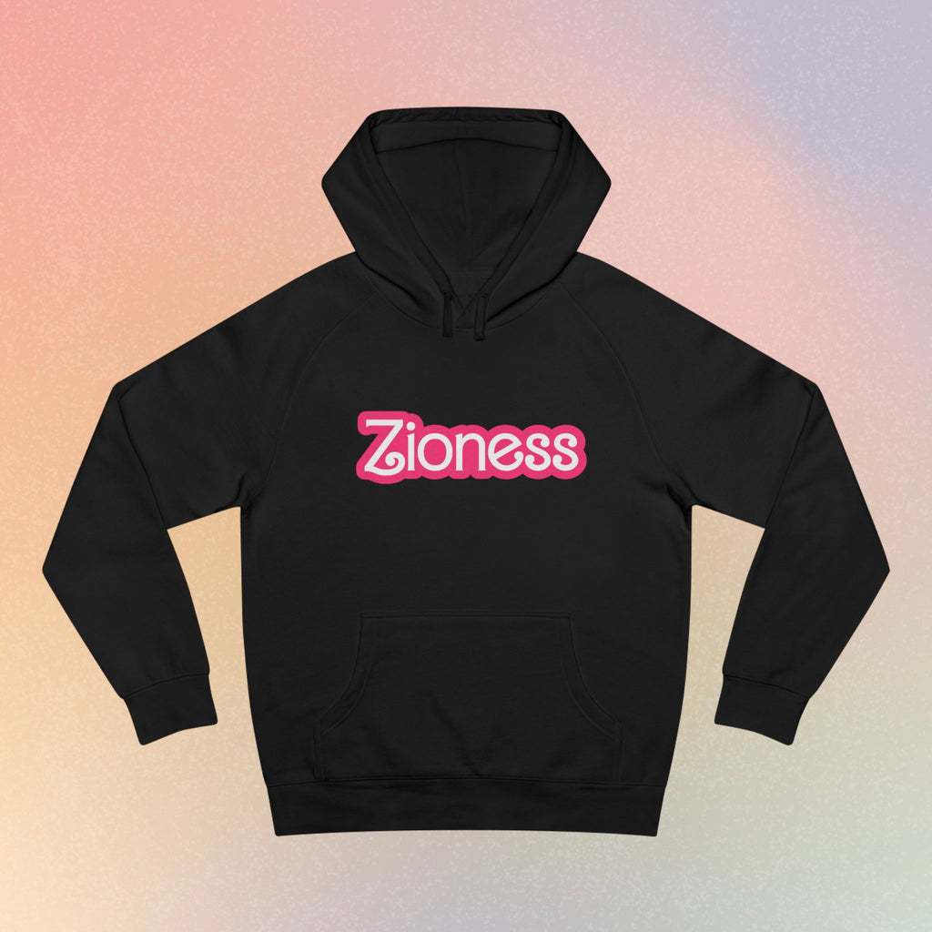 Zioness Pink Barbie Font Hoodie - Female Jewish Pride