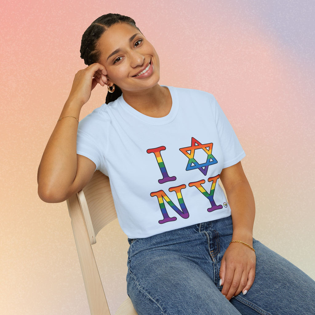 I Love NY Jewish Star LGBTQ Pride Unisex Softstyle T-Shirt