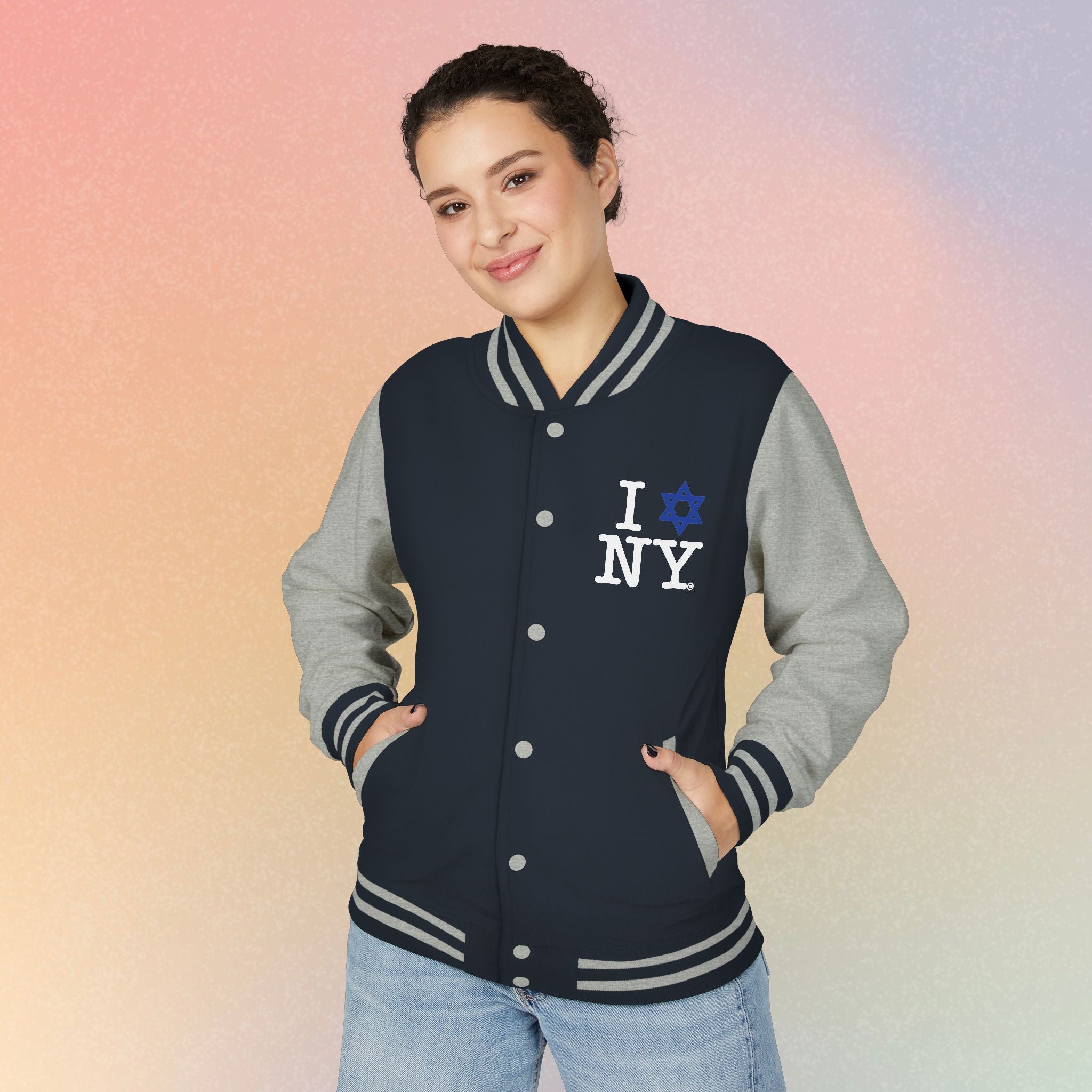 I NY Star of David Letterman Jacket | Jewish New York Varsity Jacket