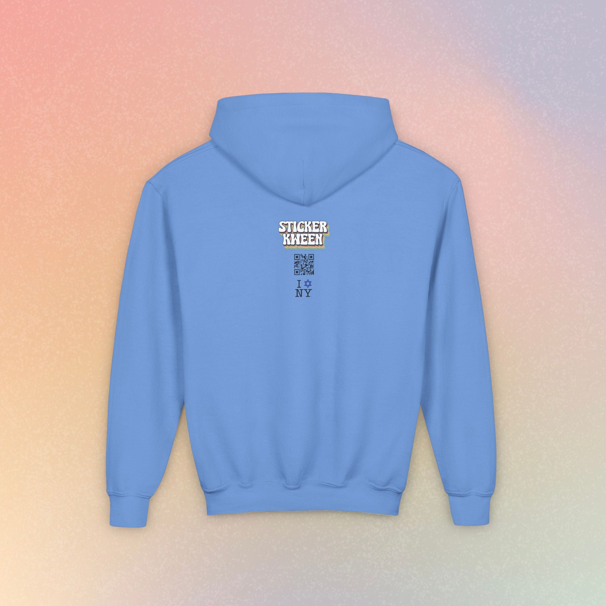 Youth Size I Love NY Jewish Star Hoodie | Jewish New York Pride Sweatshirt