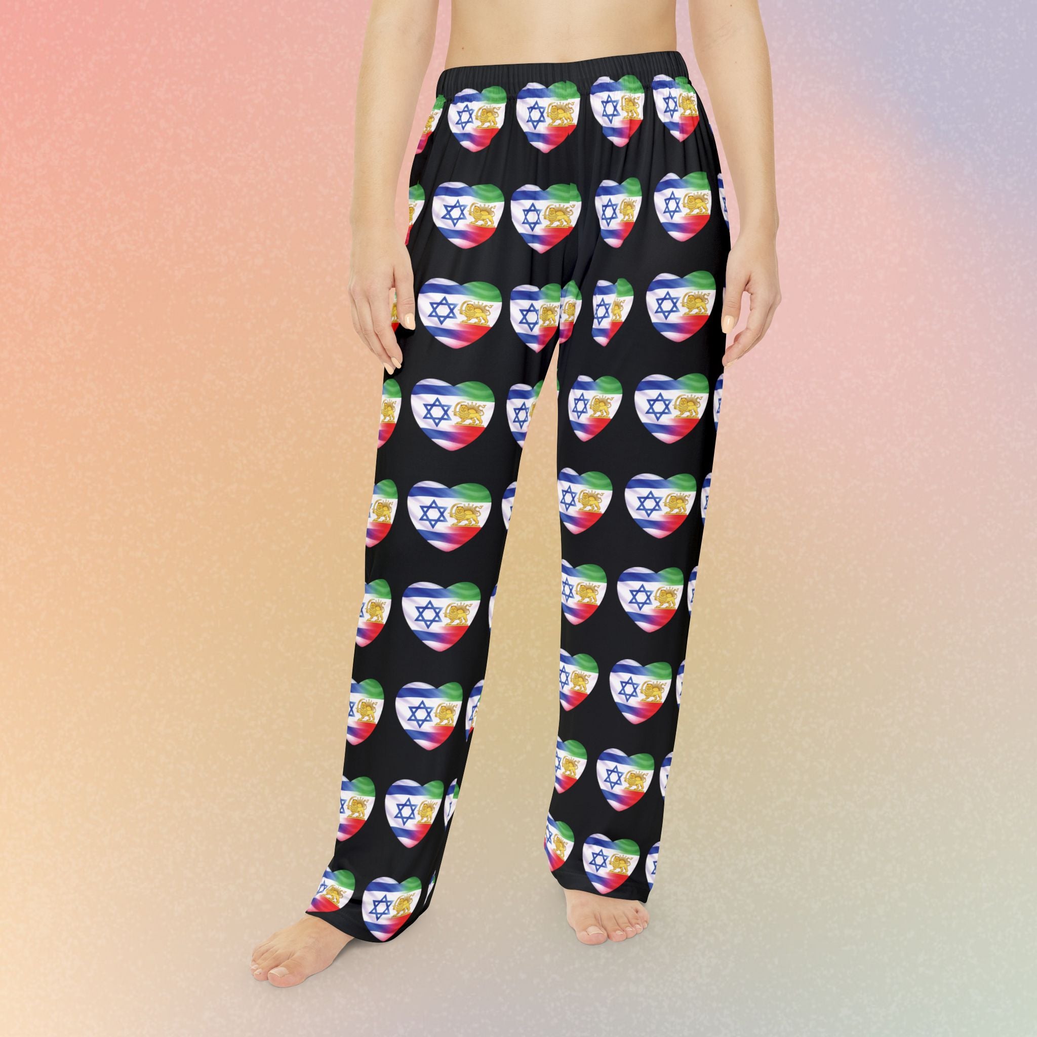 Persian Israeli Pride Heart Pajama Pants | Unisex