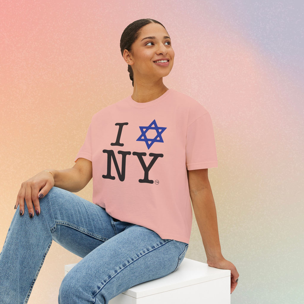 I Love NY Jewish Star Women's Boxy Tee — Jewish New York Pride T‑Shirt