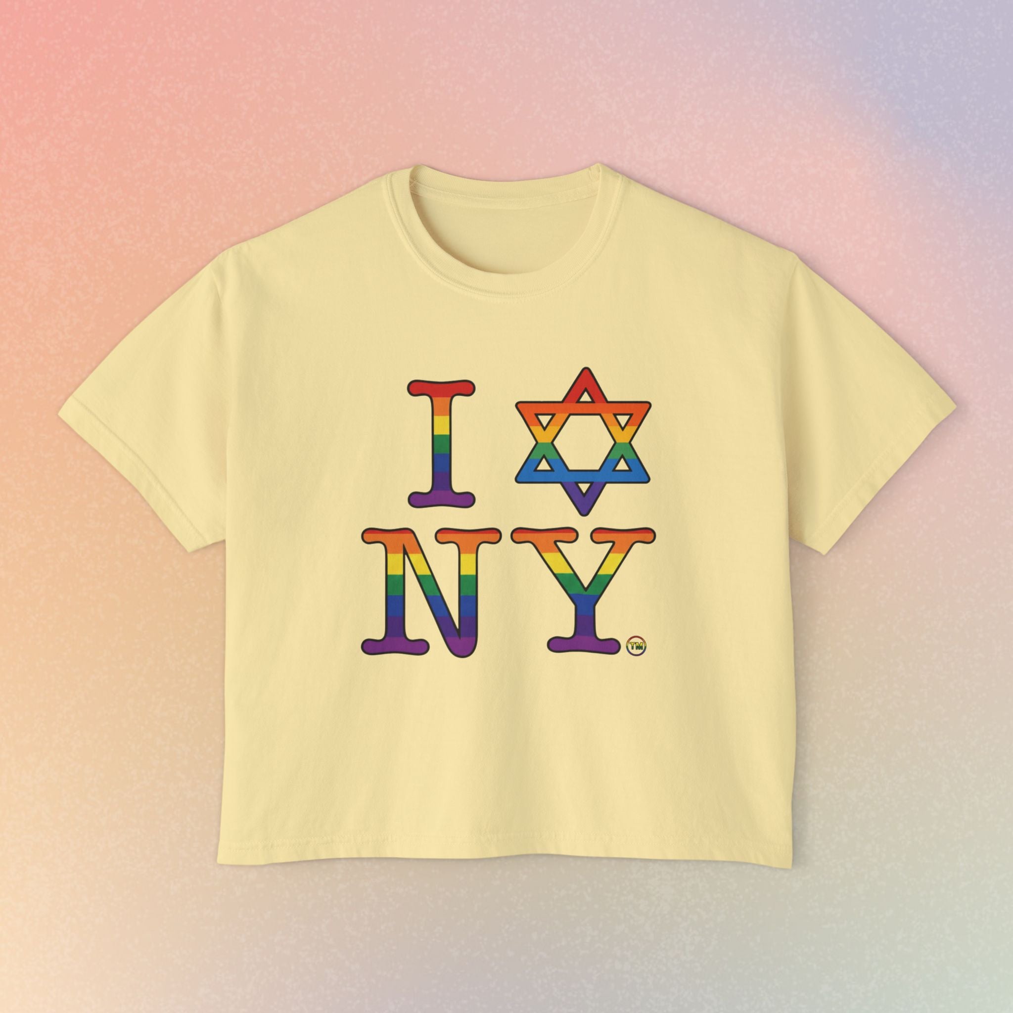 I Love NY Jewish Star LGBTQ Jewish Pride Women's Boxy Tee