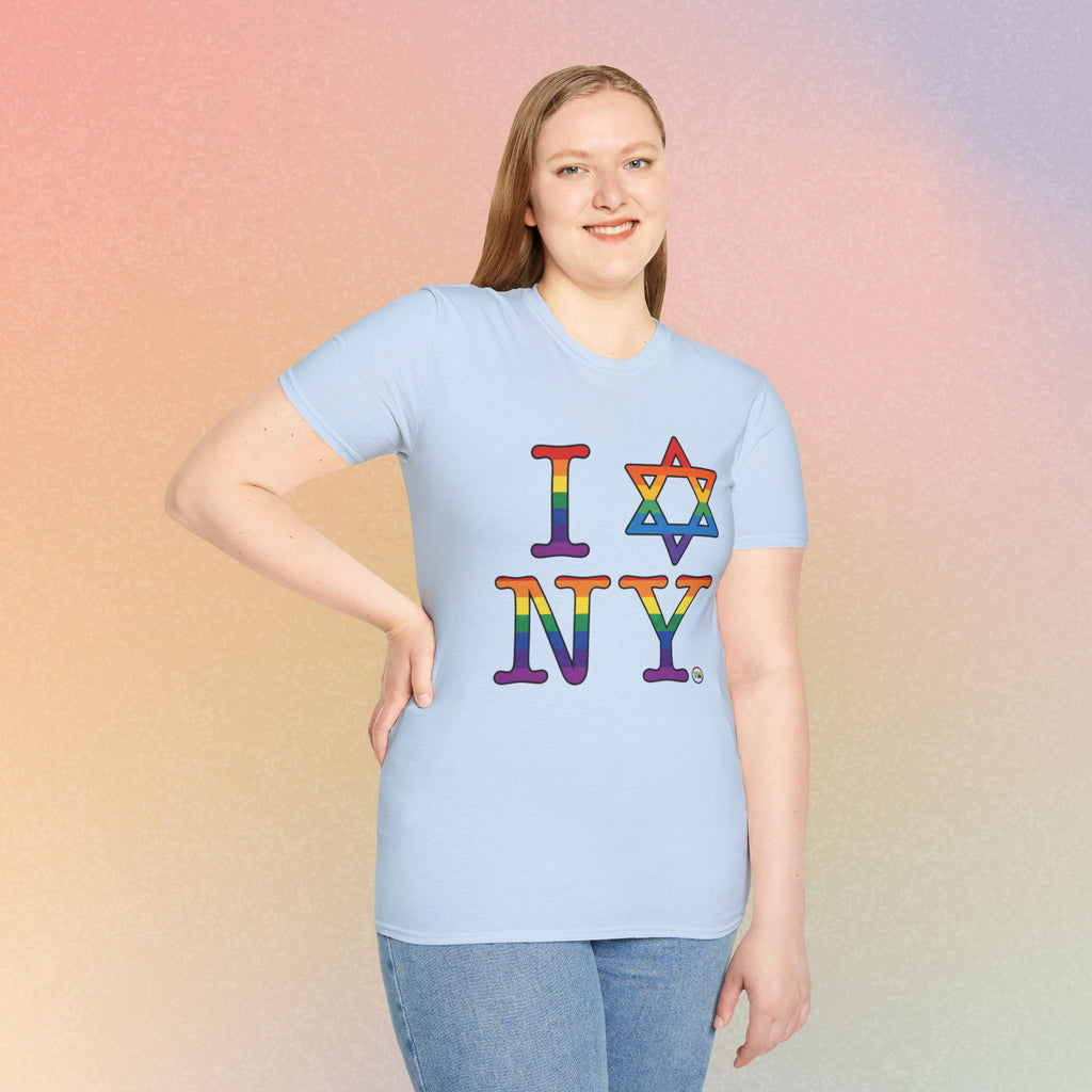 I Love NY Jewish Star LGBTQ Pride Unisex Softstyle T-Shirt