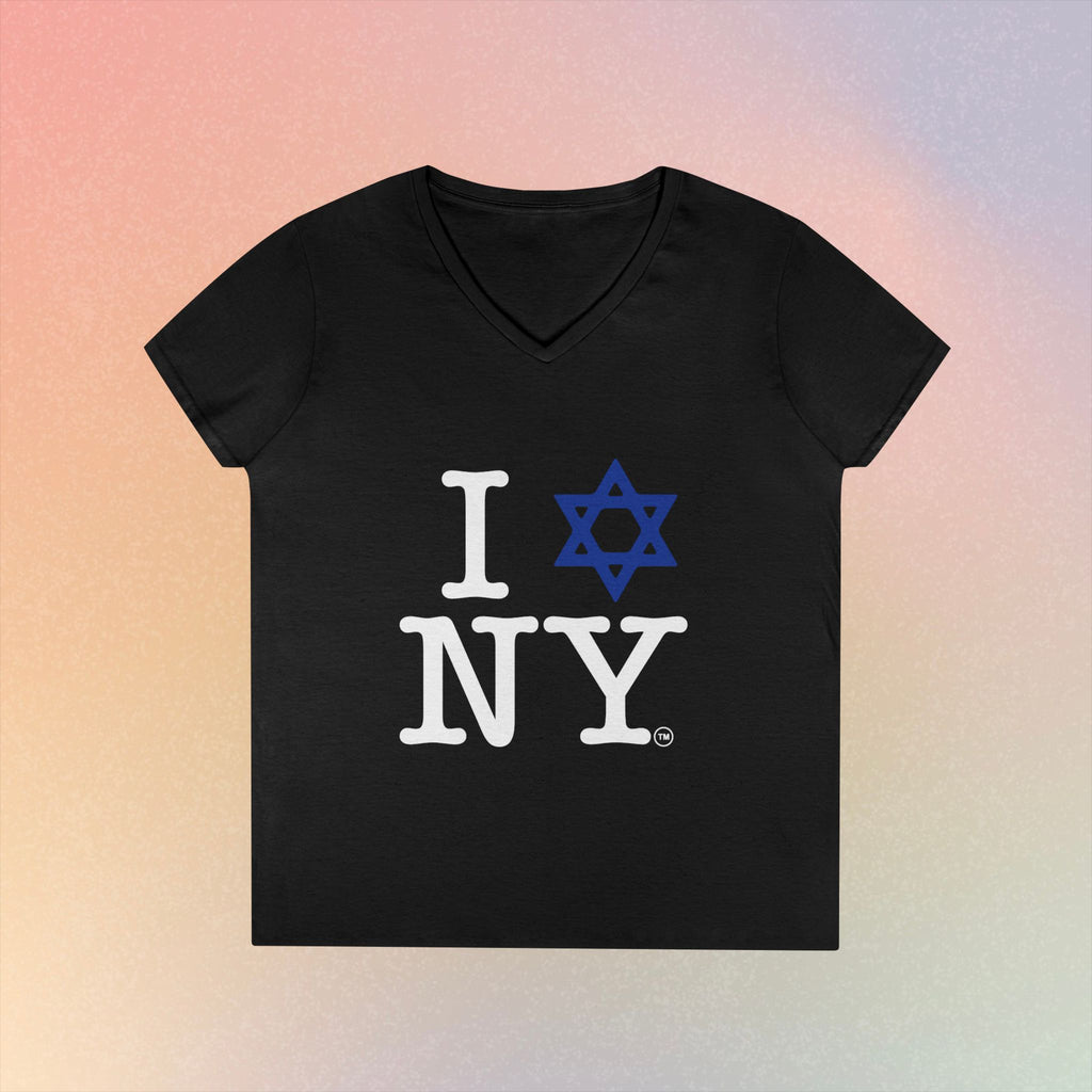 I Love NY Jewish Star V-Neck T-Shirt | New York Jewish Pride