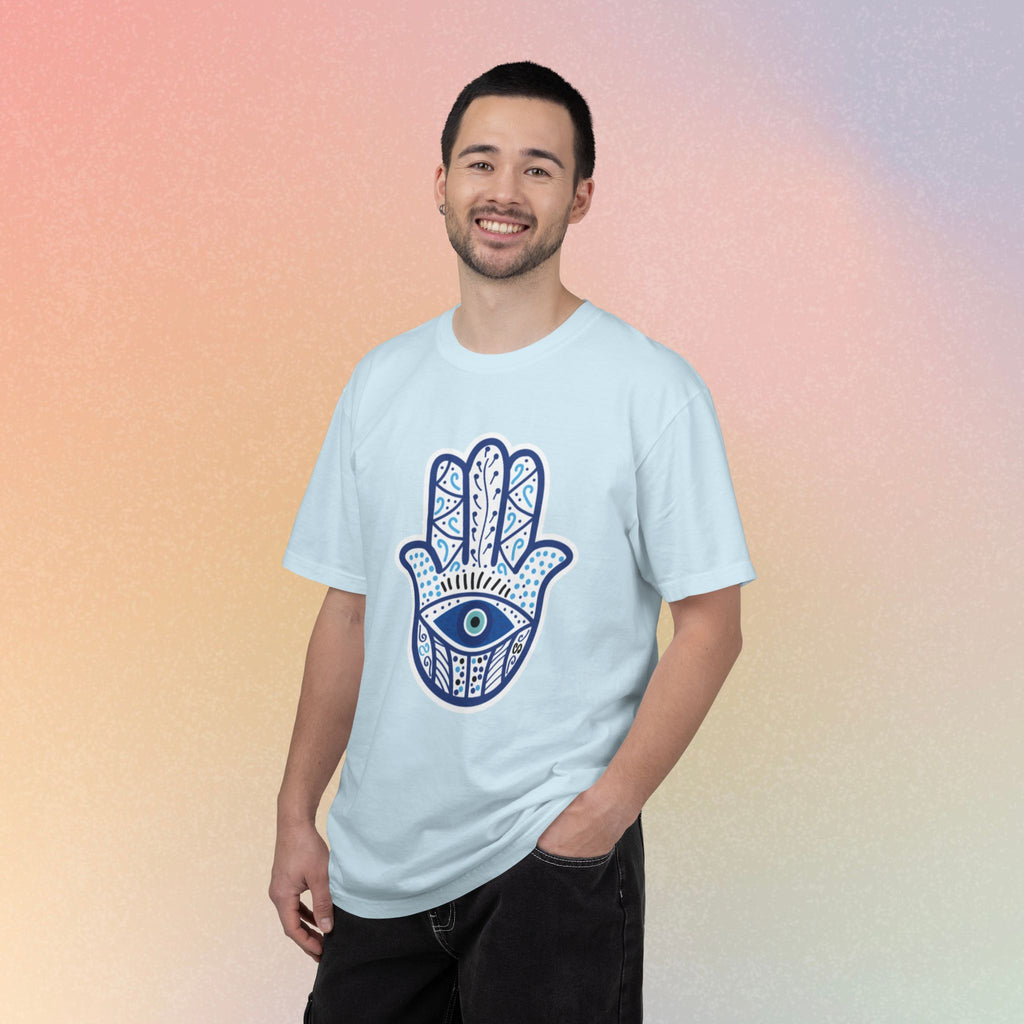 Hamsa Blue Evil Eye Protection T-Shirt