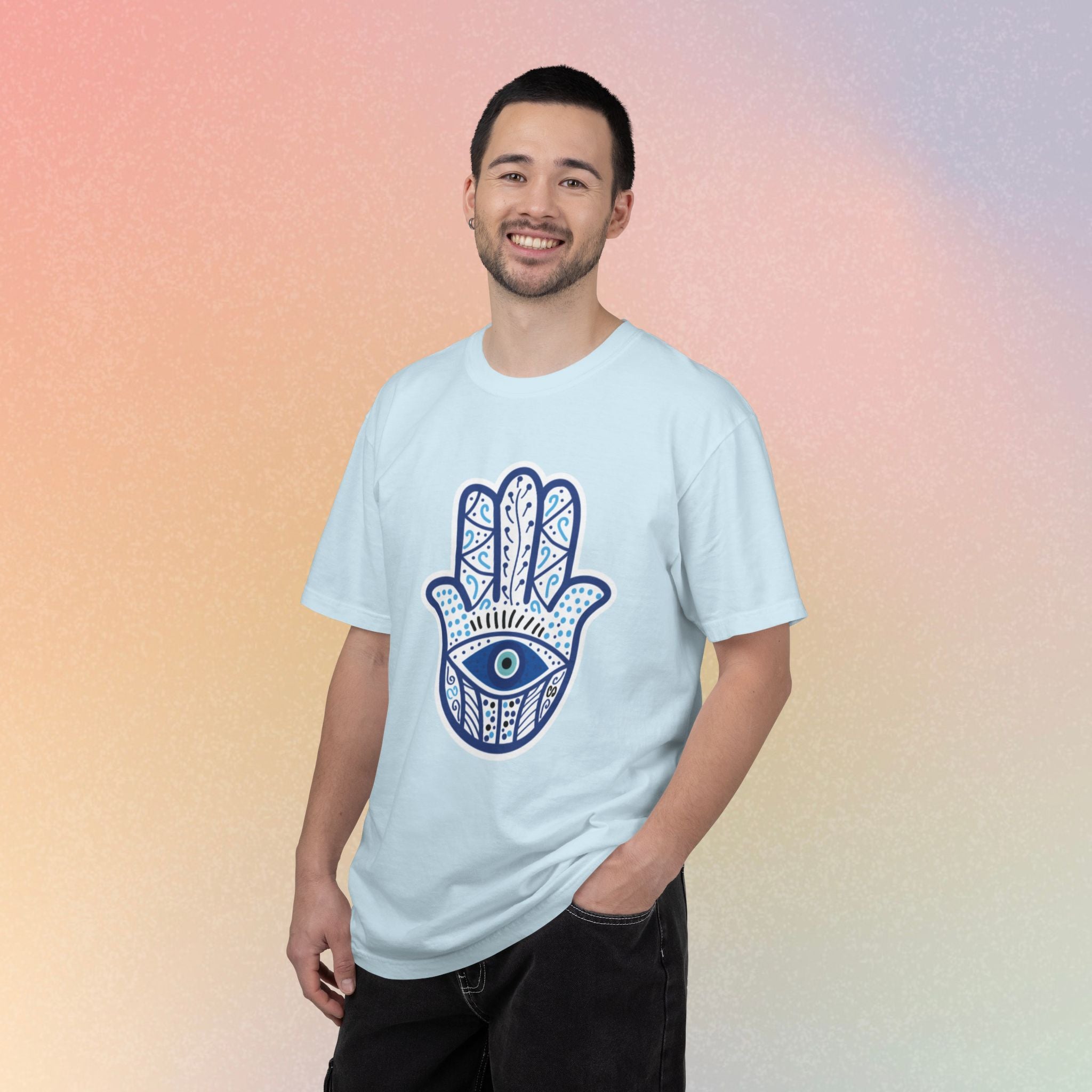 Hamsa Blue Evil Eye Protection T-Shirt