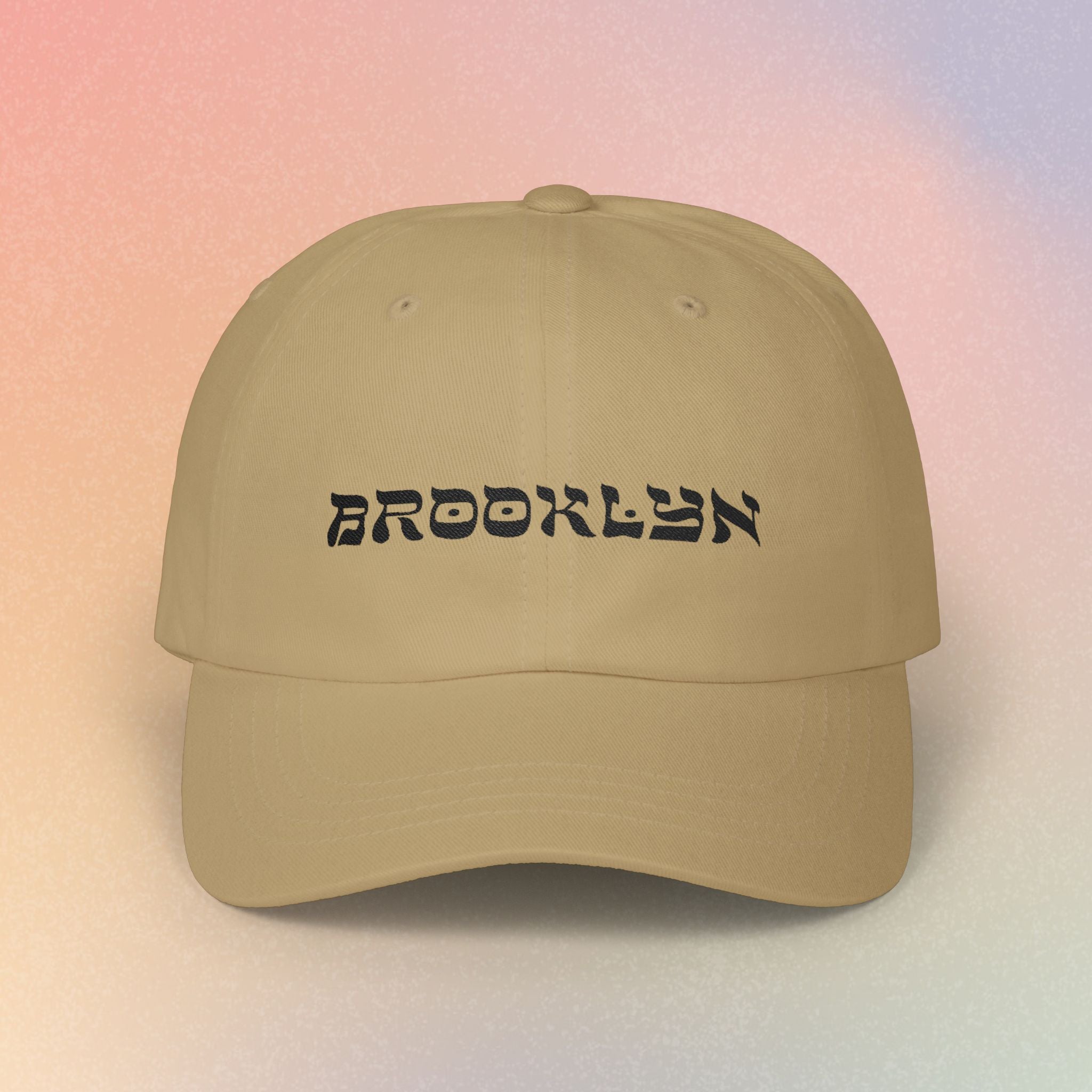 Brooklyn Hebrew Script Embroidered Baseball Cap