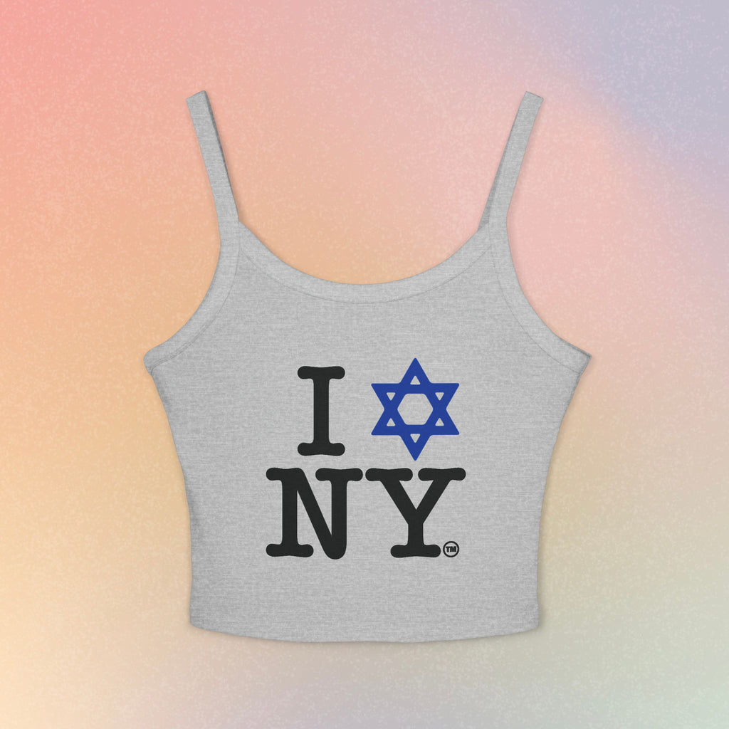 I Love New York Jewish Star Tank Top — Jewish Pride NYC Spaghetti Strap Crop