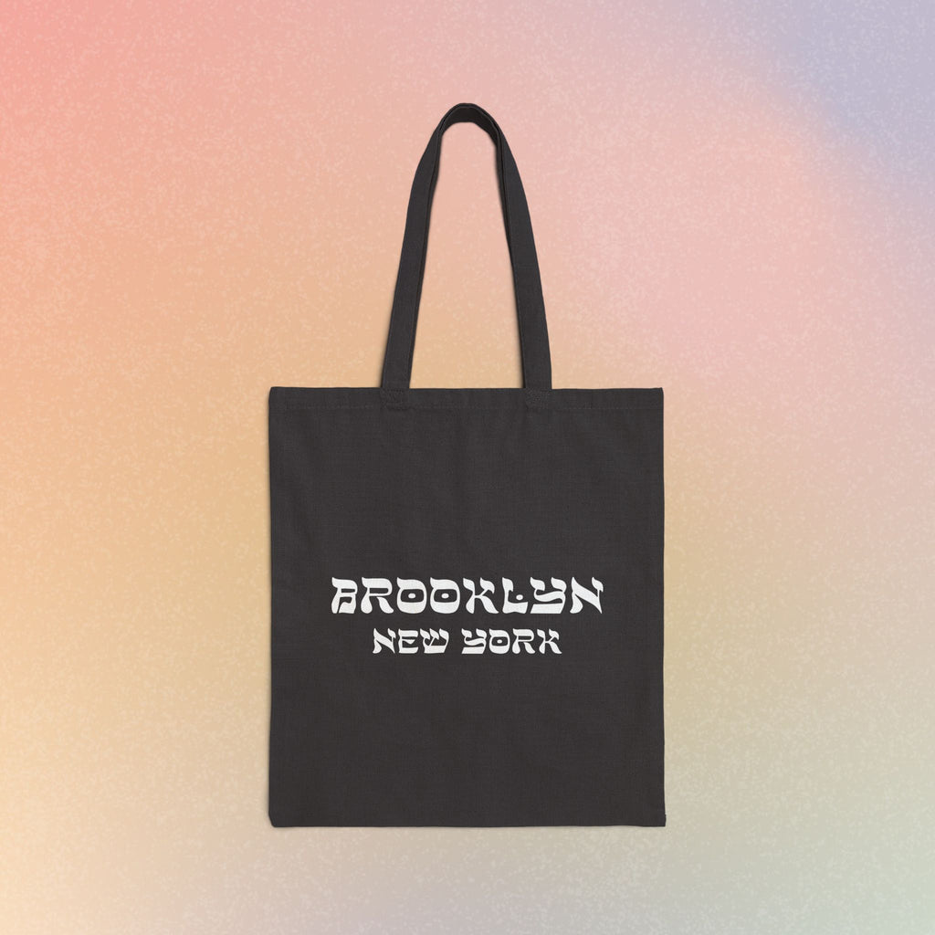 Brooklyn New York Hebrew Style Font Cotton Canvas Tote Bag