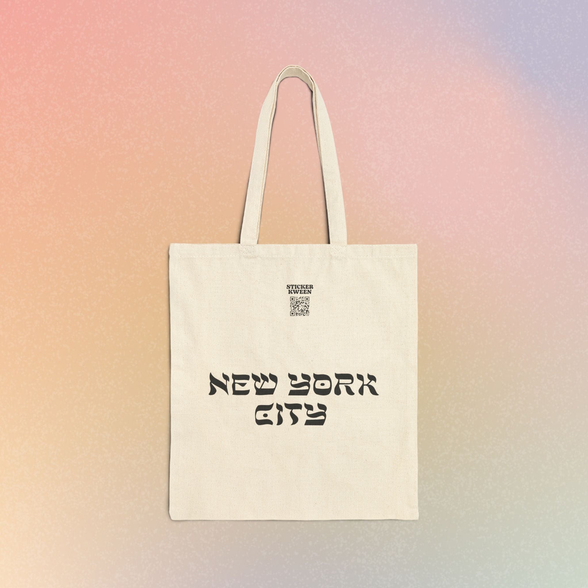 New York City Hebrew Style Font Cotton Canvas Tote Bag - NYC Jewish Pride