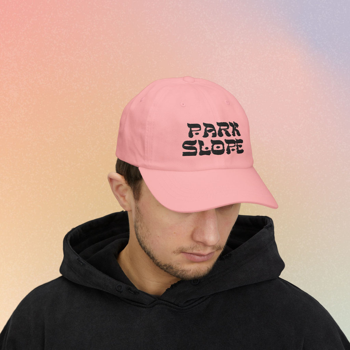 Park Slope Hebrew Font Baseball Cap | NYC Jewish Pride (Light Colors)