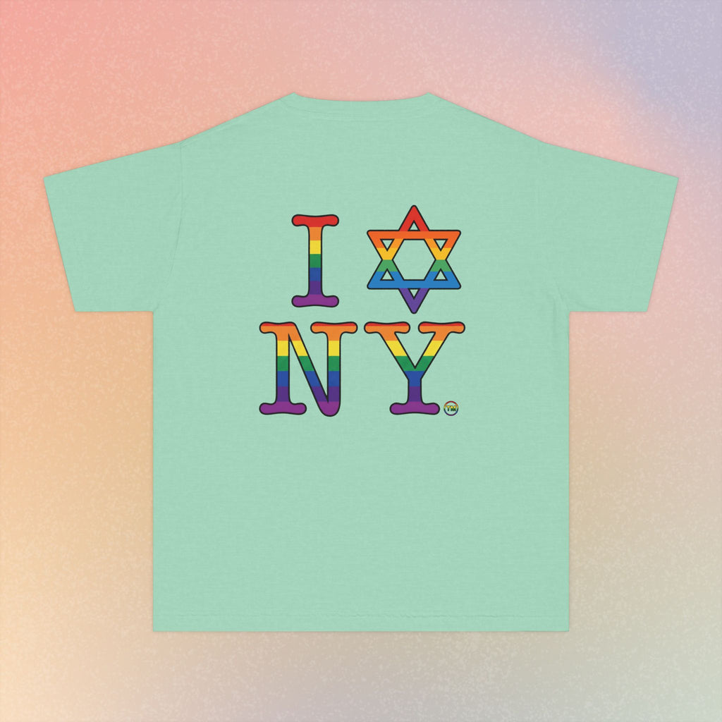 I Love NY Jewish Star LGBTQ Pride Youth Midweight Tee
