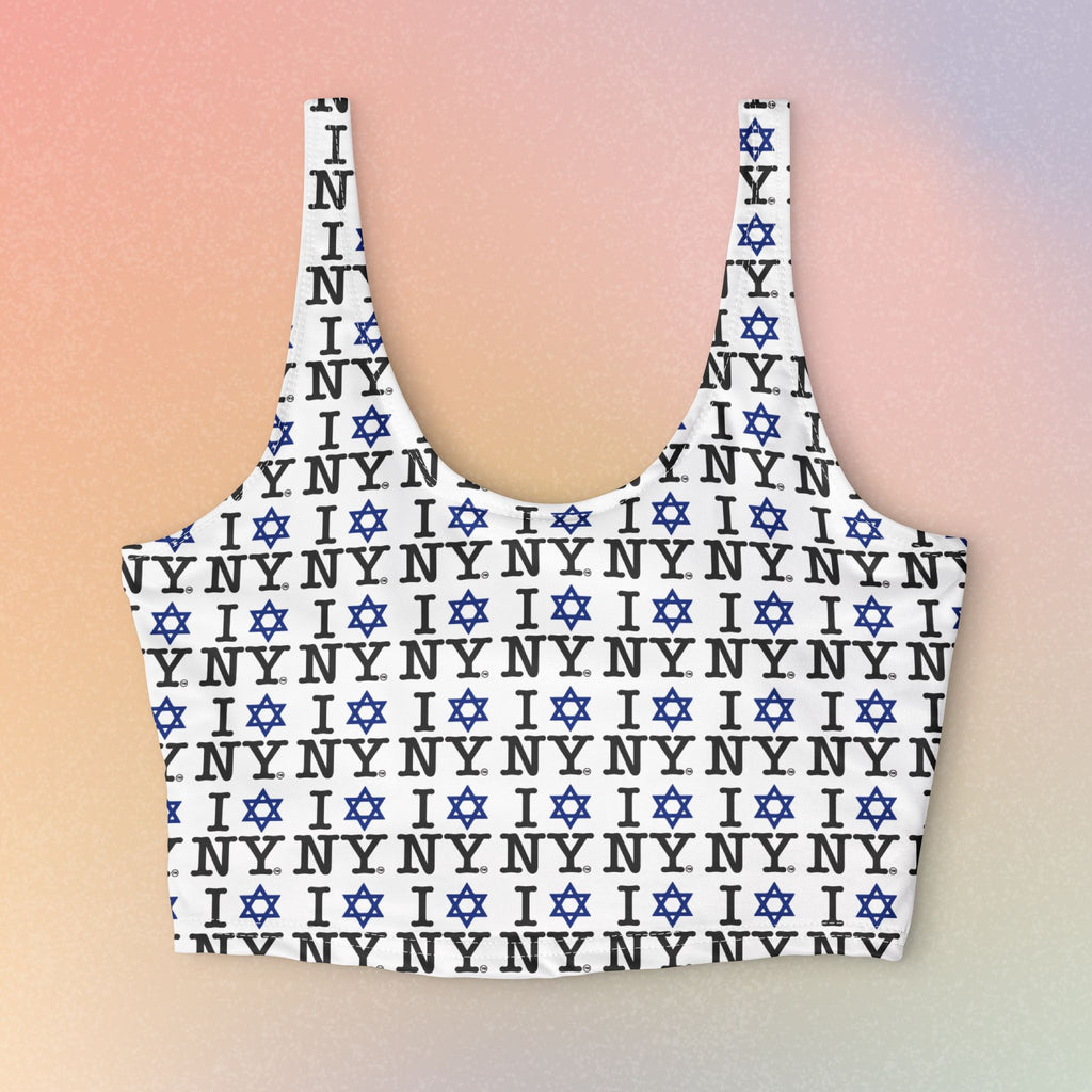 I Love NY Jewish Star Polyester Sports Bra