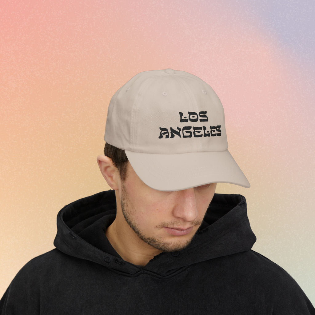 Los Angeles Hebrew Style Font Baseball Cap | LA Jewish Pride (Dark Colors)