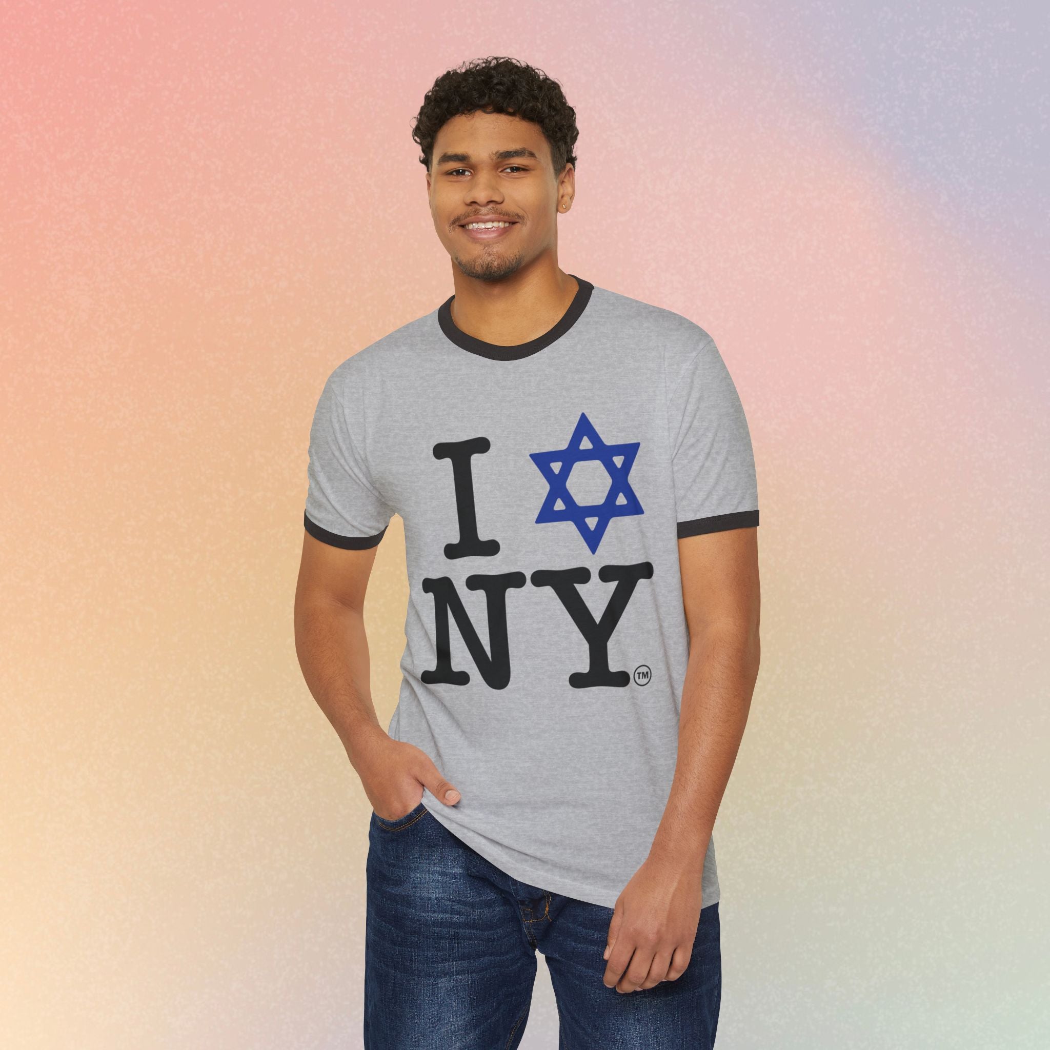 I Love NY Jewish Star T-Shirt | Ringer Tee, Jewish New York Pride