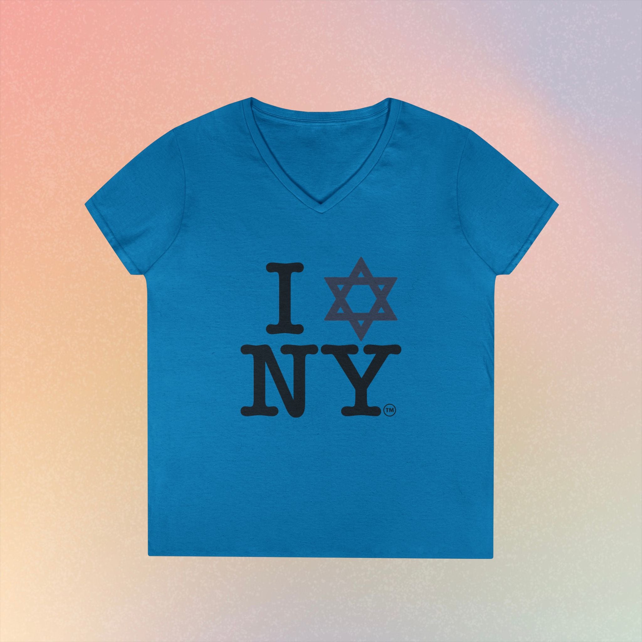 I Love NY Jewish Star V-Neck T-Shirt | New York Jewish Pride