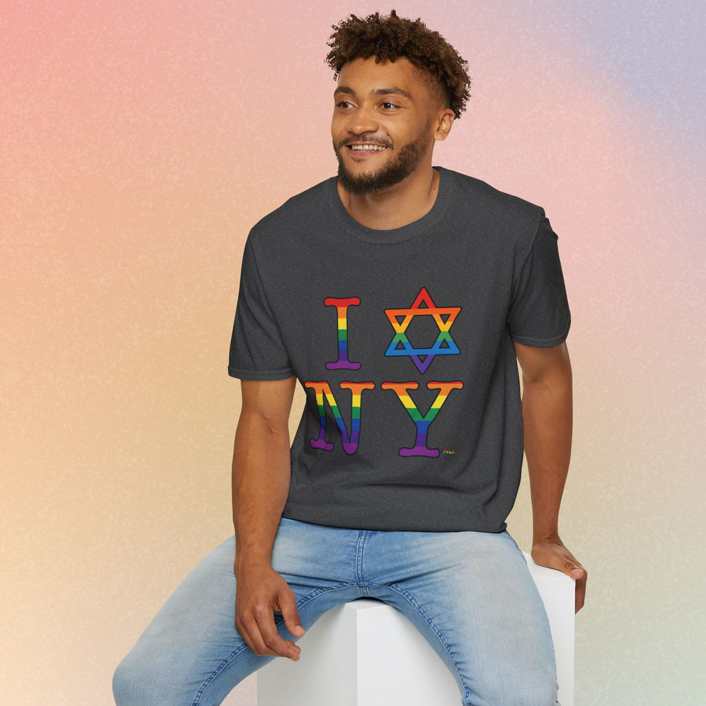 I Love NY Jewish Star LGBTQ Pride Unisex Softstyle T-Shirt
