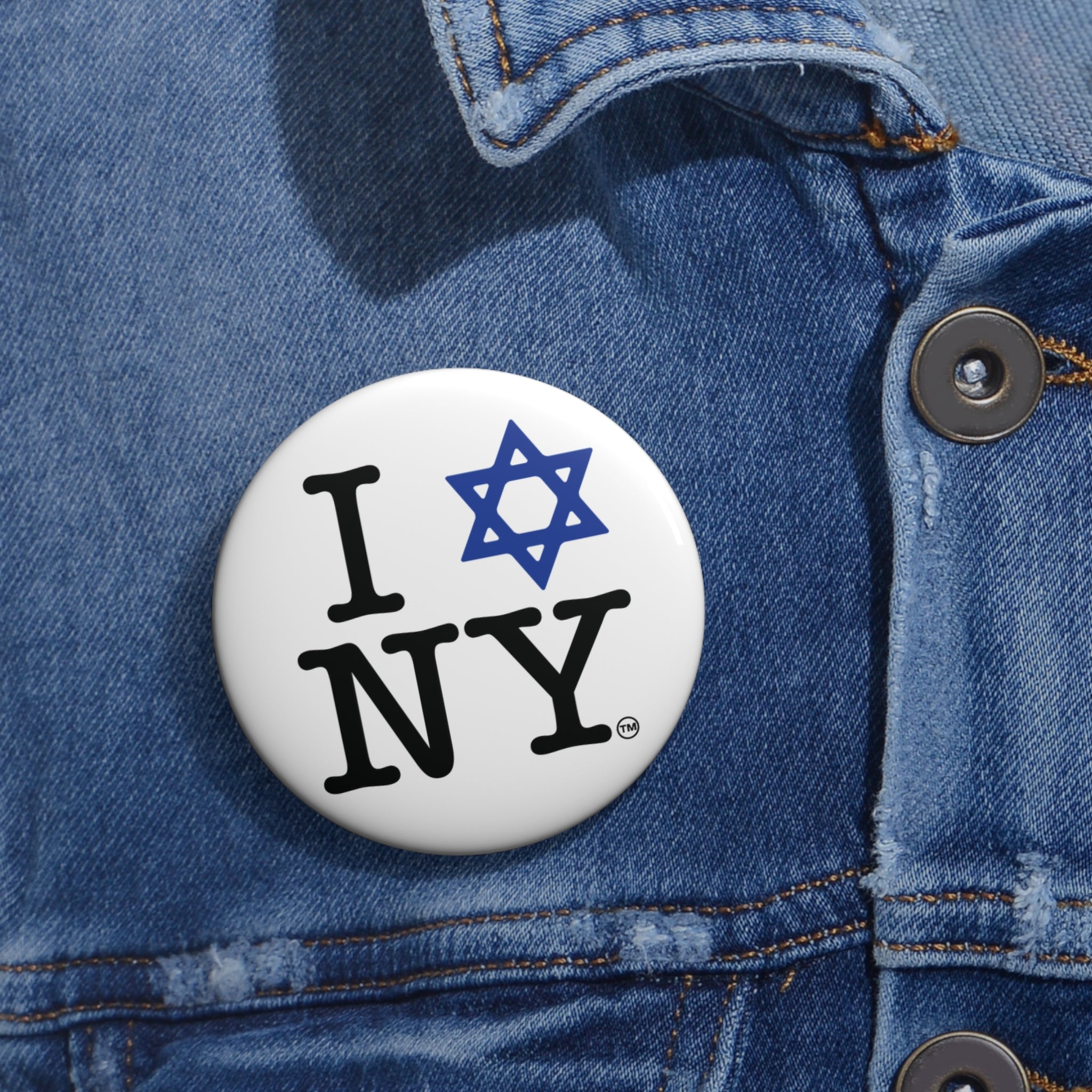 I Love NY Jewish Star Pin Button – Jewish Pride New York Pin