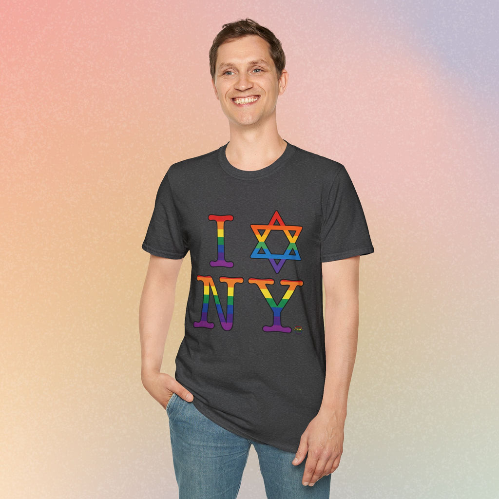 I Love NY Jewish Star LGBTQ Pride Unisex Softstyle T-Shirt