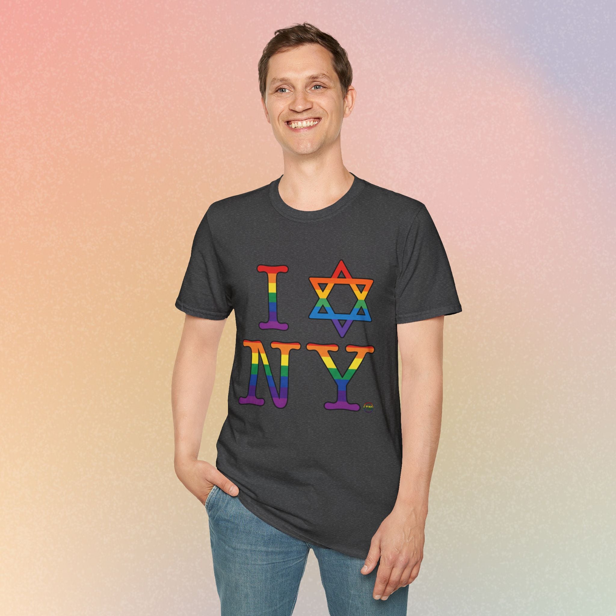 I Love NY Jewish Star LGBTQ Pride Unisex Softstyle T-Shirt