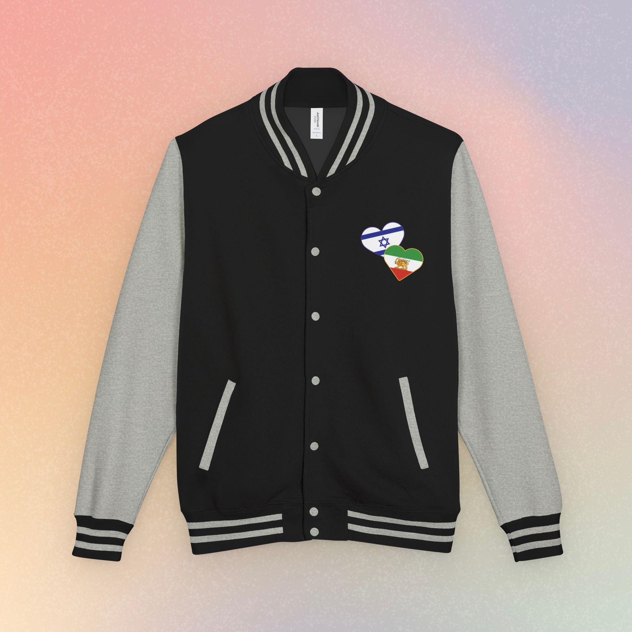 Persian Israeli Heart Flag Letterman Jacket | Varsity Jacket