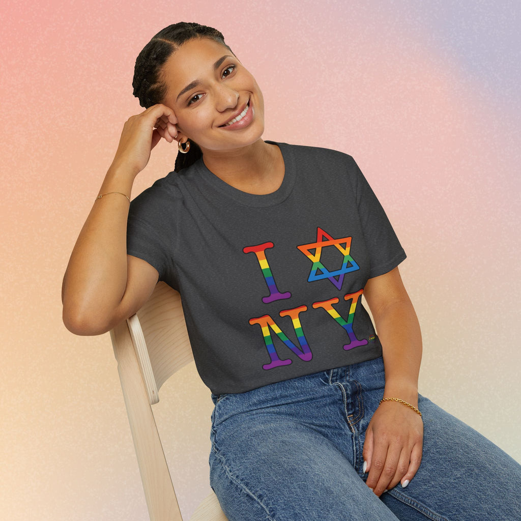 I Love NY Jewish Star LGBTQ Pride Unisex Softstyle T-Shirt