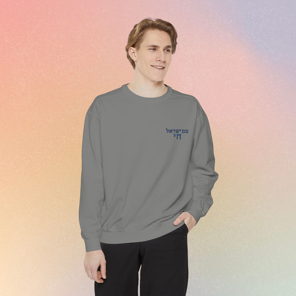 Am Yisrael Chai עם ישראל חי Hebrew Embroidered Sweatshirt
