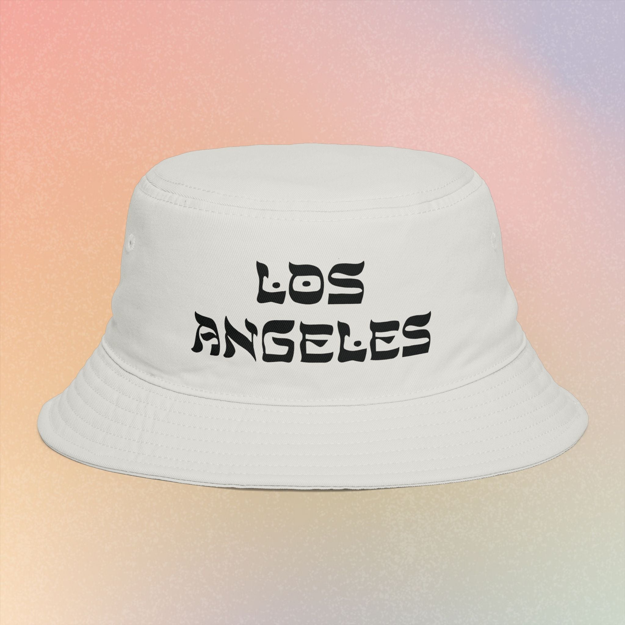 Los Angeles Embroidered Hebrew Style Font Bucket Hat | LA Jewish Pride