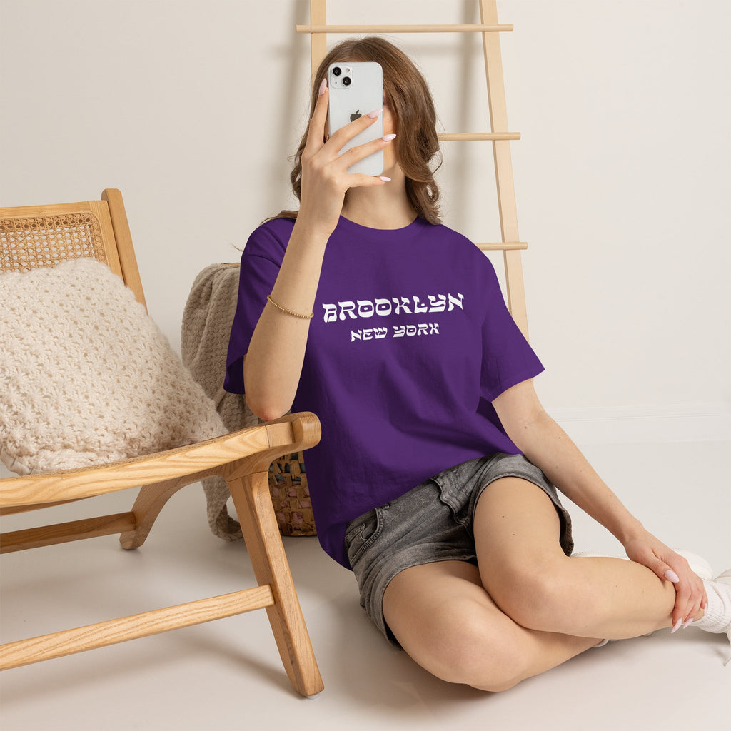 Brooklyn New York Hebrew Script - Unisex Heavy Cotton Tee