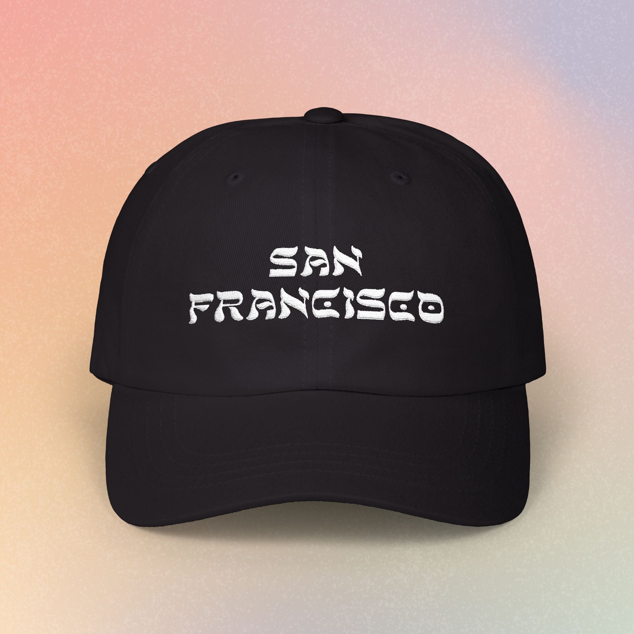 San Francisco Hebrew Style Font Baseball Hat | SF Jewish Pride (Dark Colors)