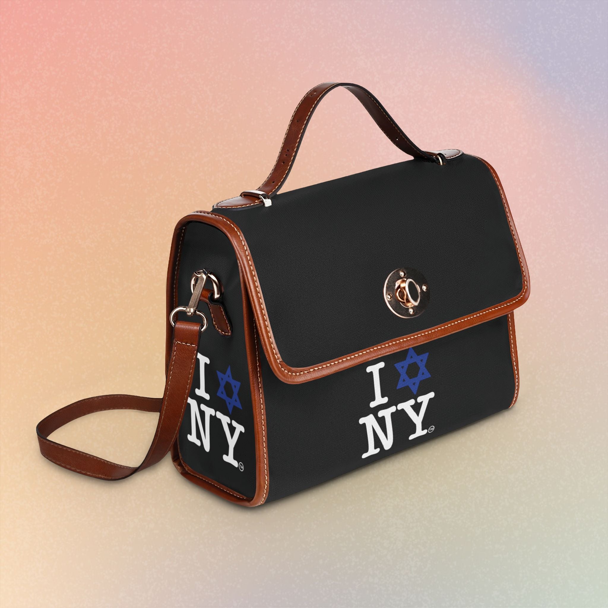 I Love New York Jewish Star - Waterproof Canvas Bag - Jewish New York Pride