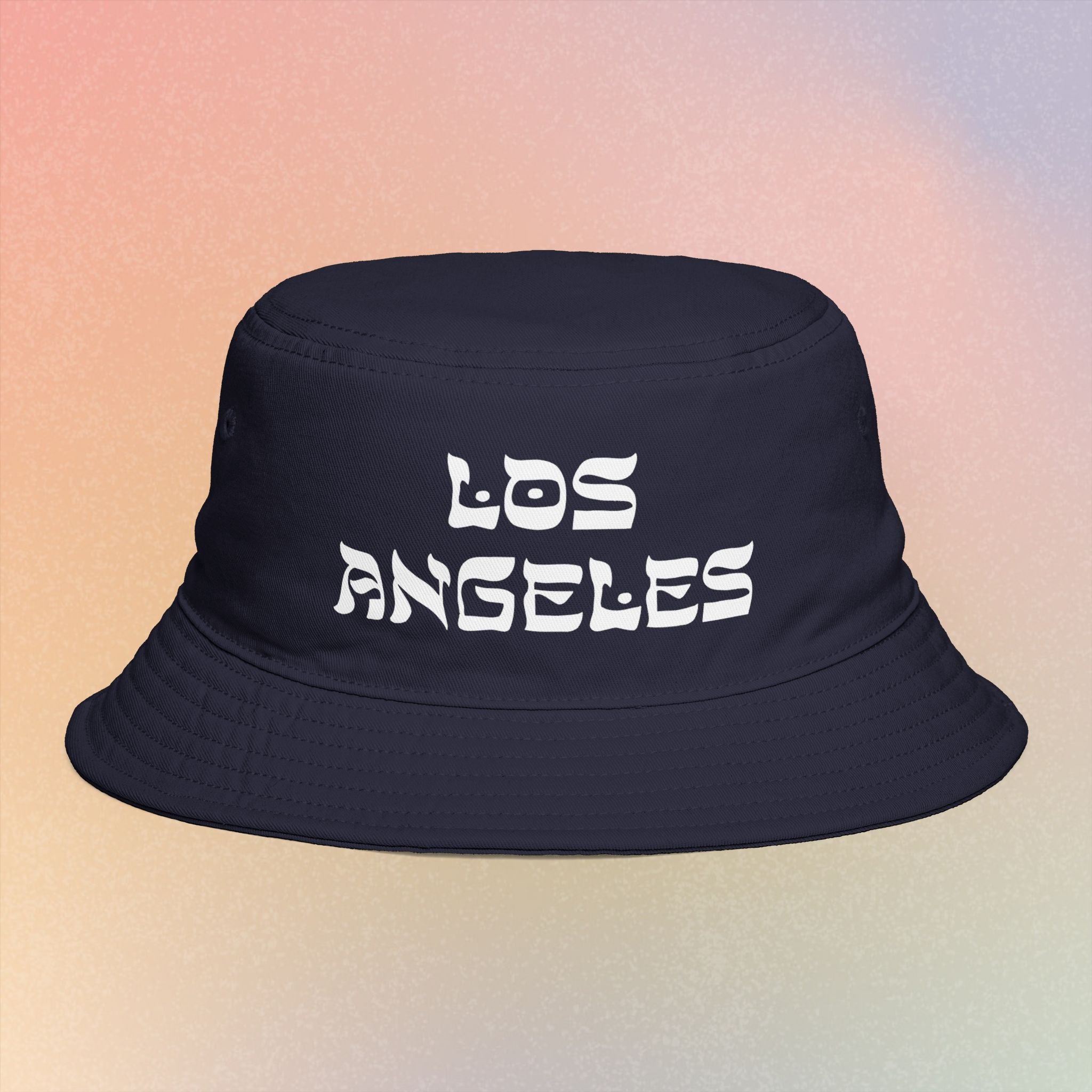 Los Angeles Embroidered Hebrew Style Font Bucket Hat | LA Jewish Pride